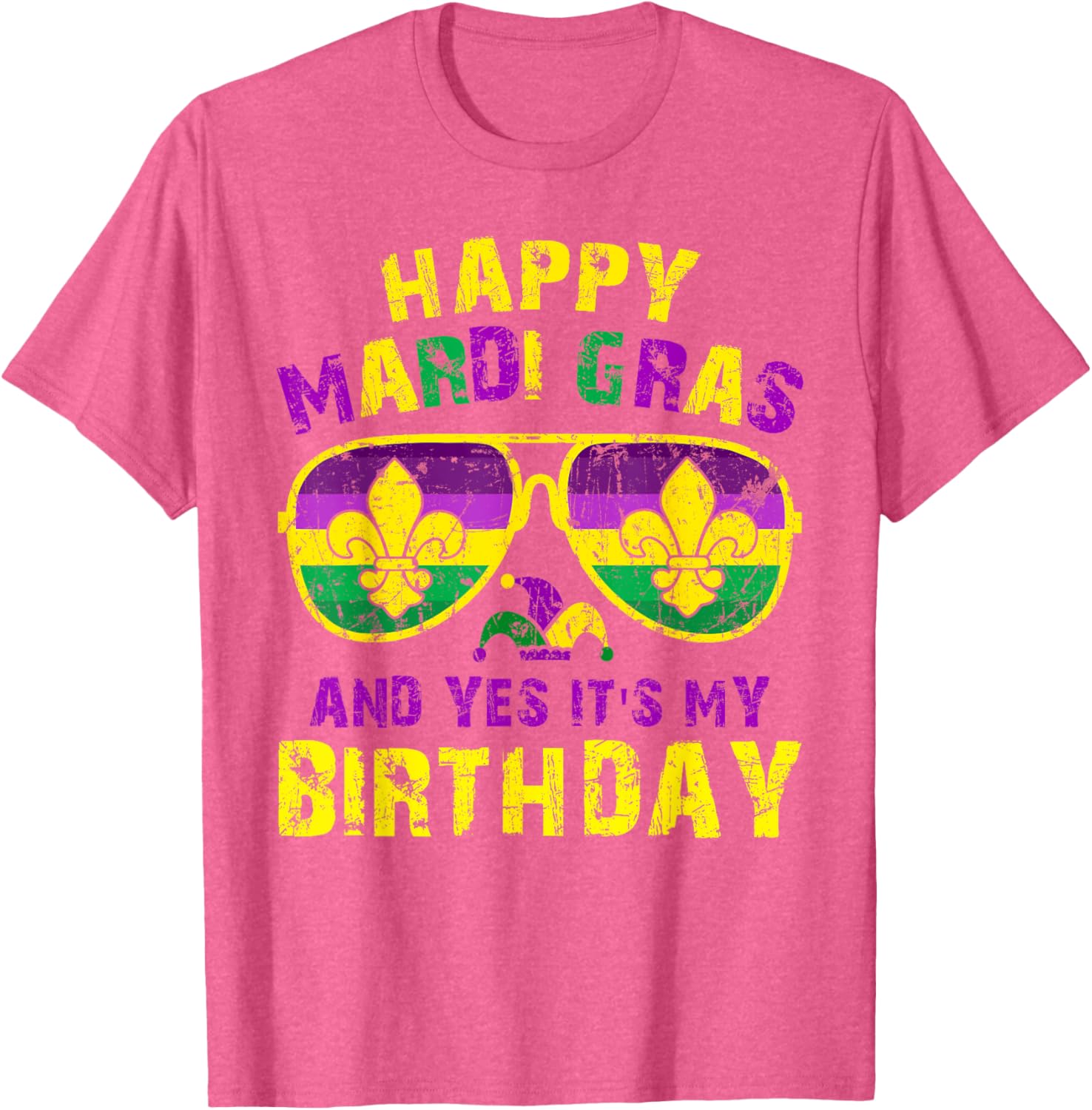 Happy Mardi Gras Birthday T-Shirt for Men, Women, and Kids Celebration - 12