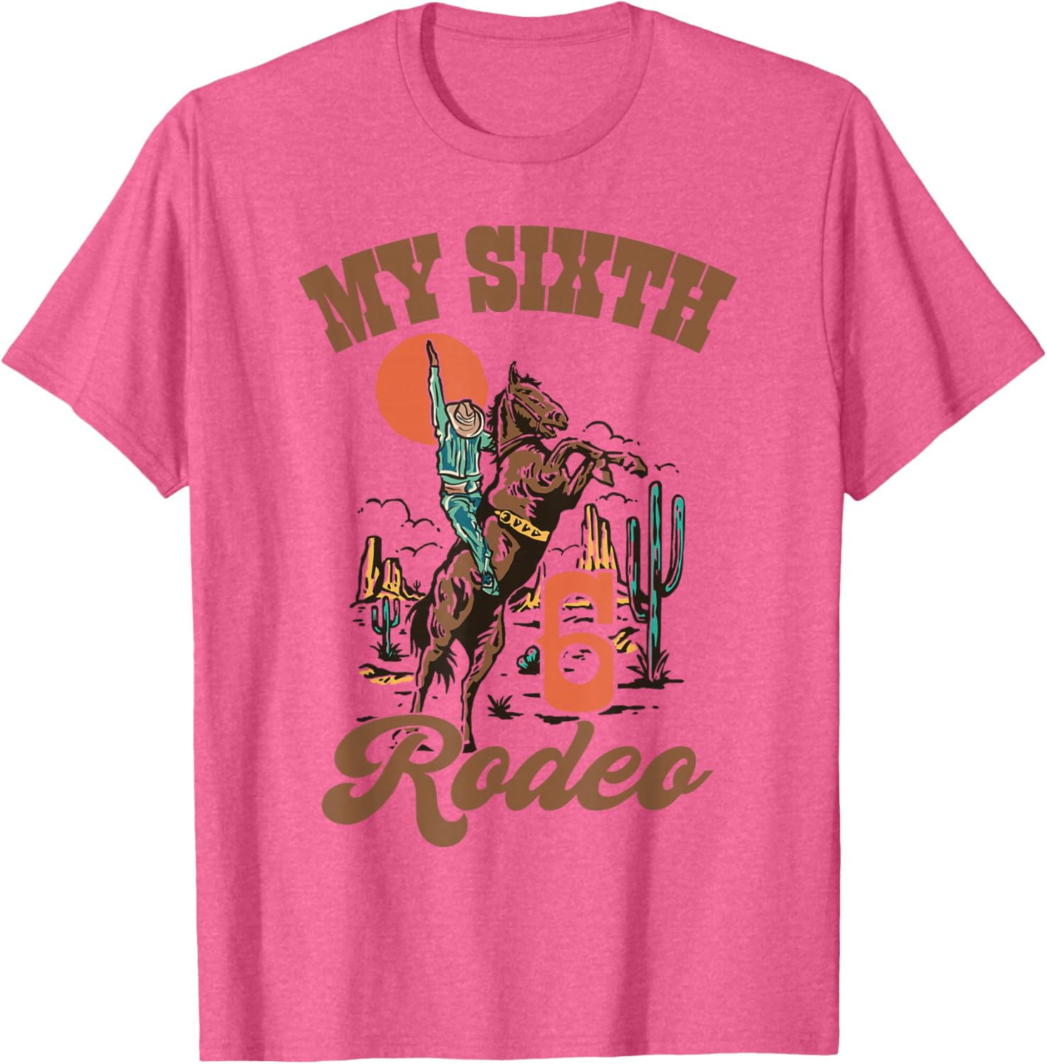 My Sixth Rodeo Retro Western Cowboy Birthday T-Shirt for Kids - 2