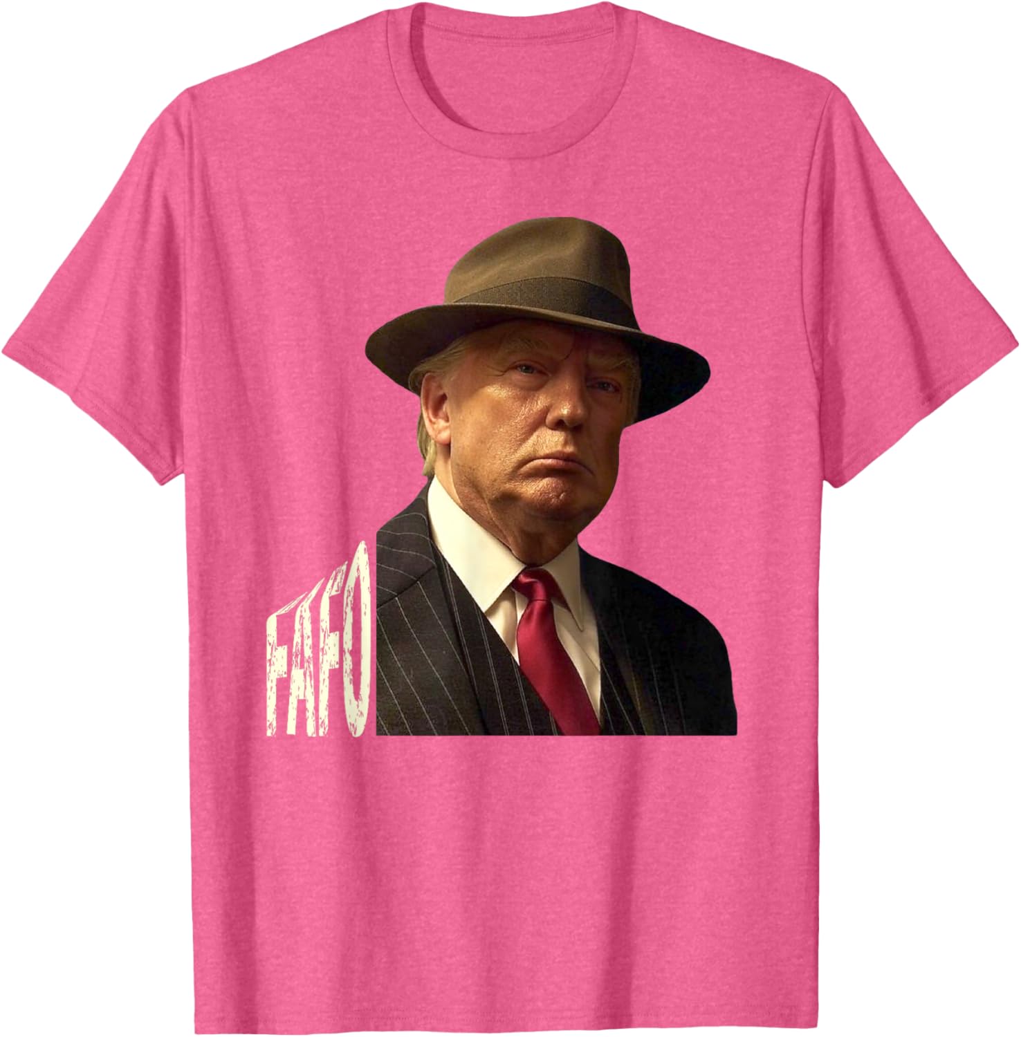 Humorous Trump Fafo Design Unisex Black Crew Neck T-Shirt for Adults - 2