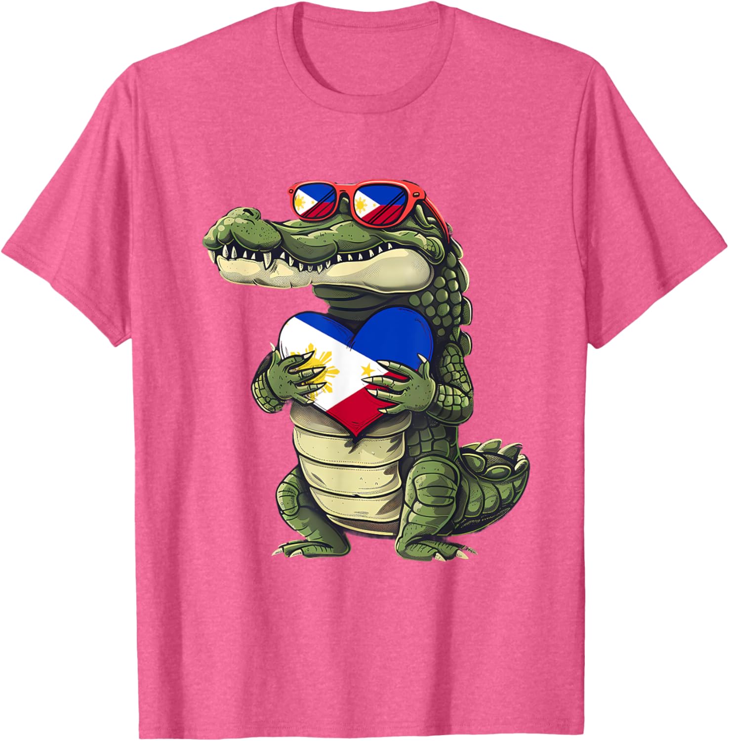 Philippines Crocodile Heart T-Shirt with Filipino Flag - Pilipinas Pride - 26