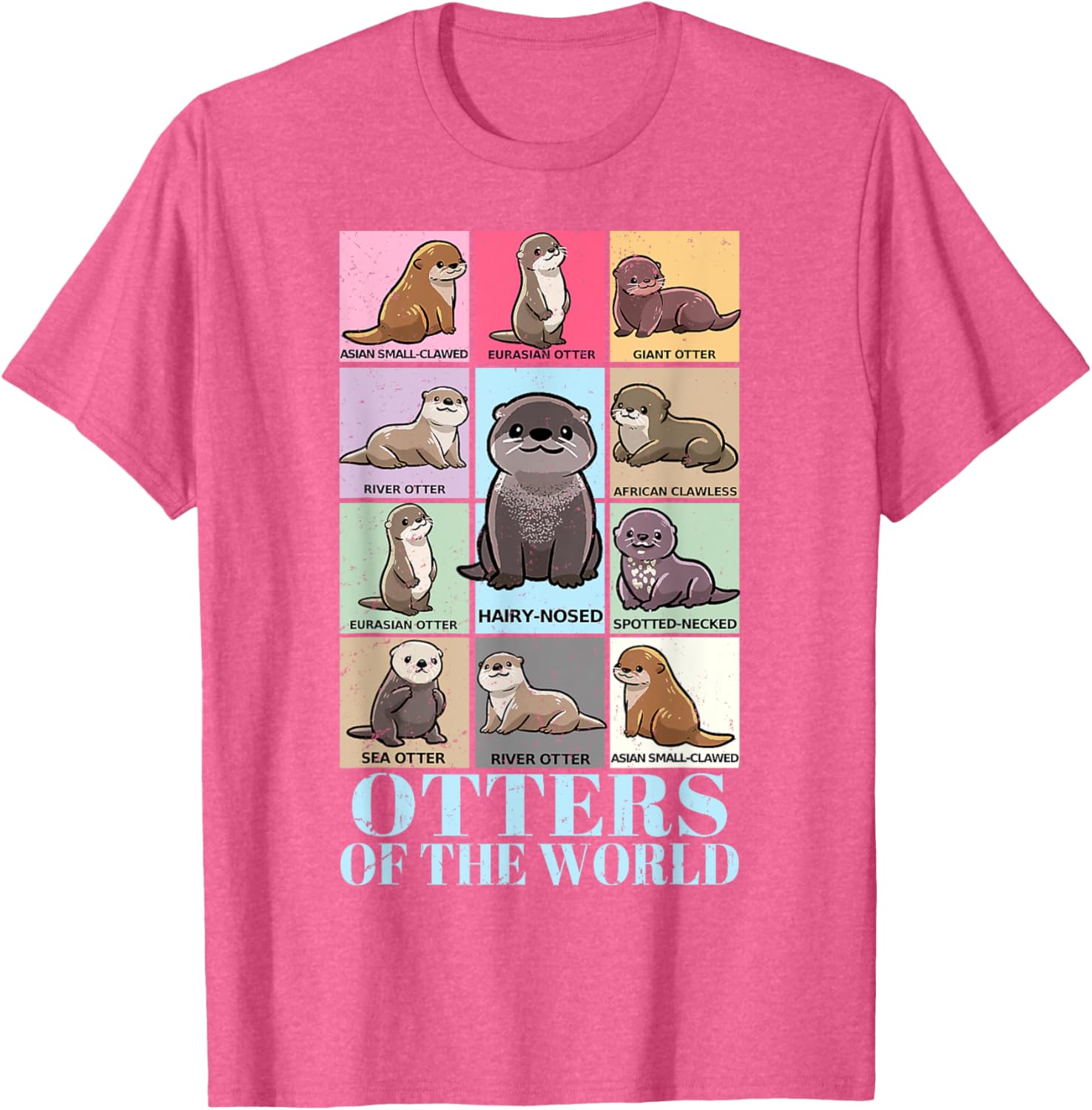 Otters of the World Vintage Sea Otter T-Shirt for Kids and Adults - 23