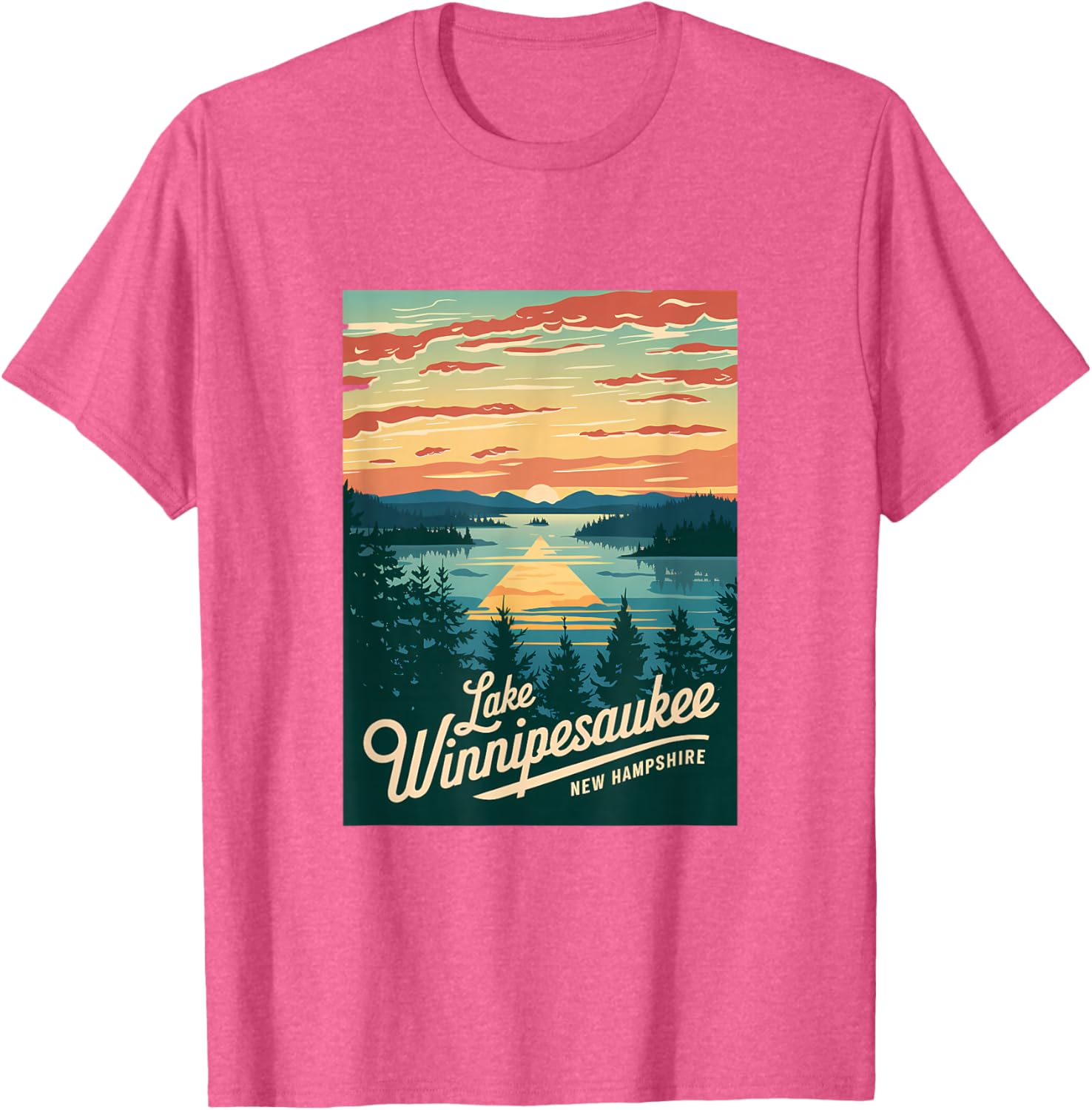 Sunset Beauty T-Shirt Featuring Scenic Lake Winnipesaukee, New Hampshire - 9