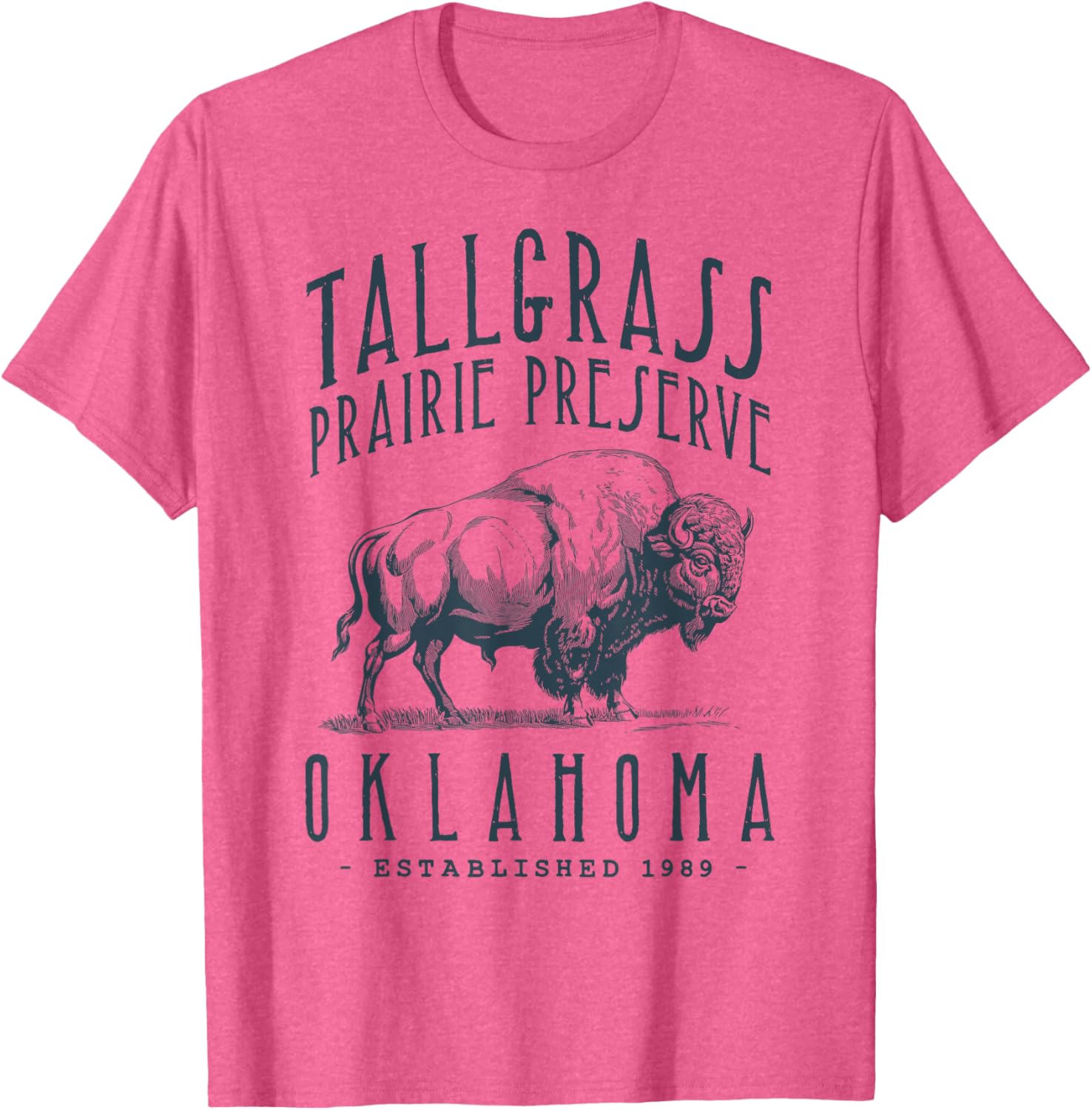 Tallgrass Prairie Oklahoma Bison Design T-Shirt for Nature Lovers - 1