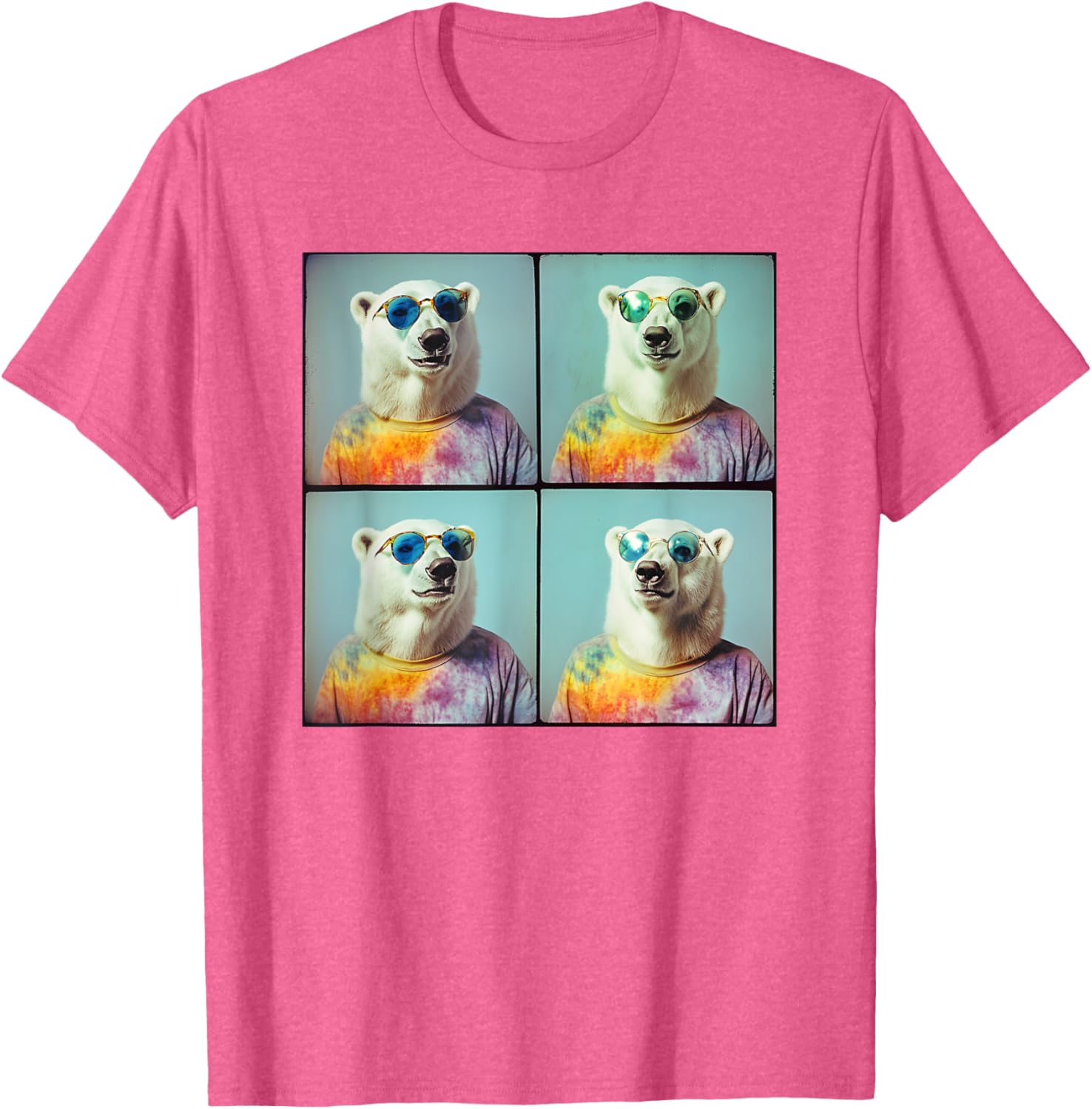 Colorful Tie Dye Polar Bear T-Shirt for Unique Hippie Style Fun - 11