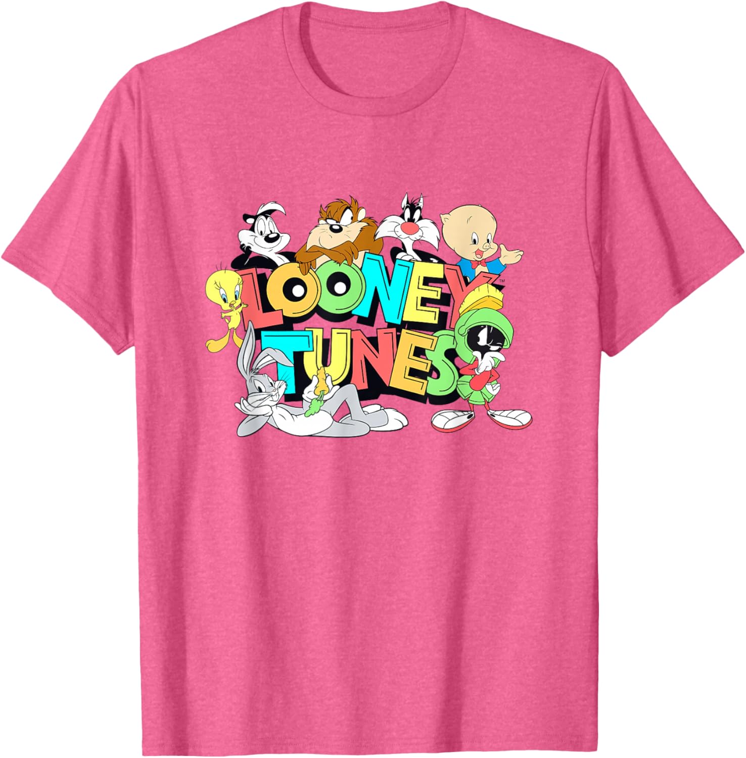 Looney Tunes Retro Neon Pop Group Shot T-Shirt for Fun Style Fans - 5