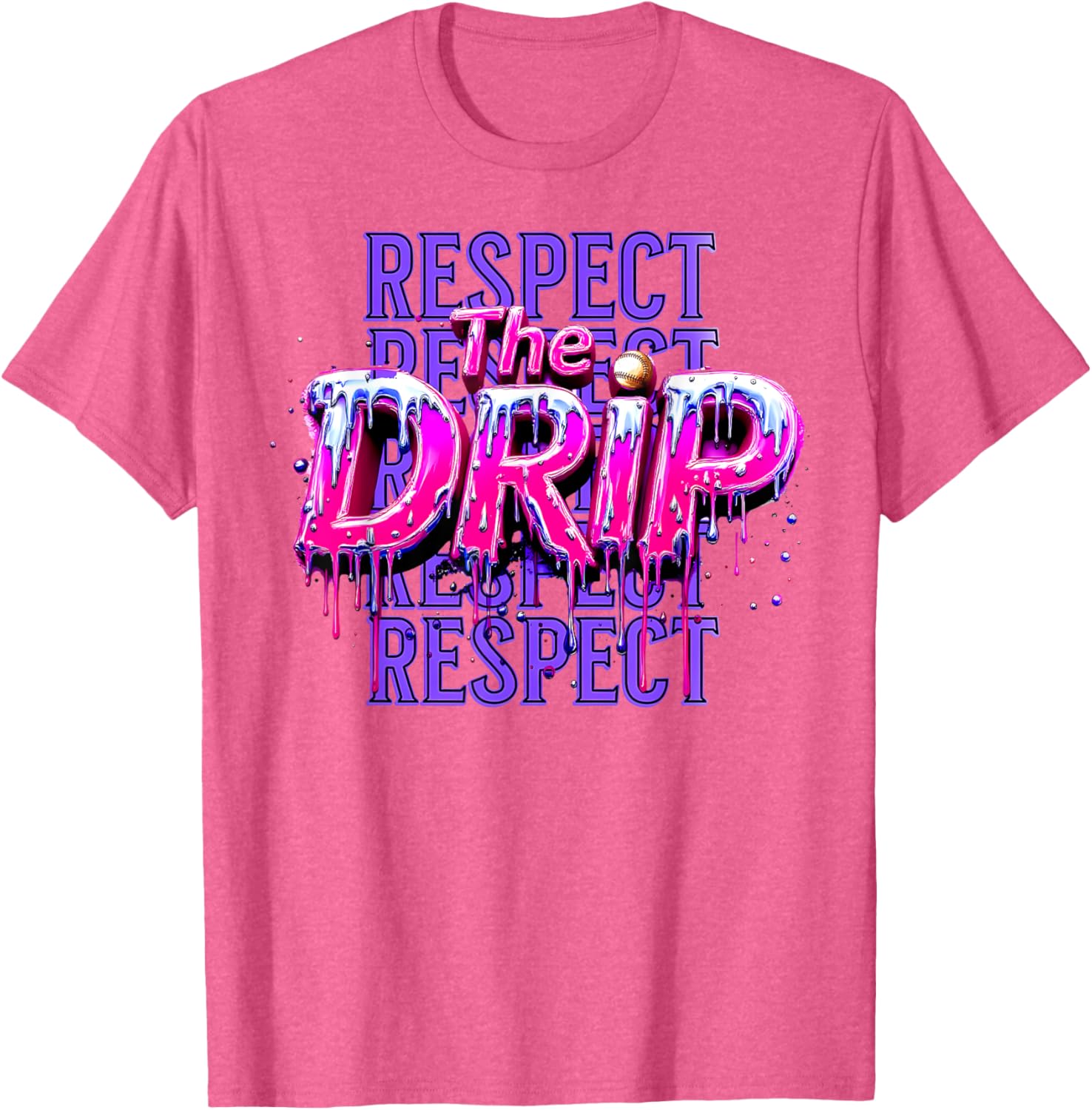 Respect The Drip Baseball Ice Cream Drip T-Shirt for Cool Style - 2