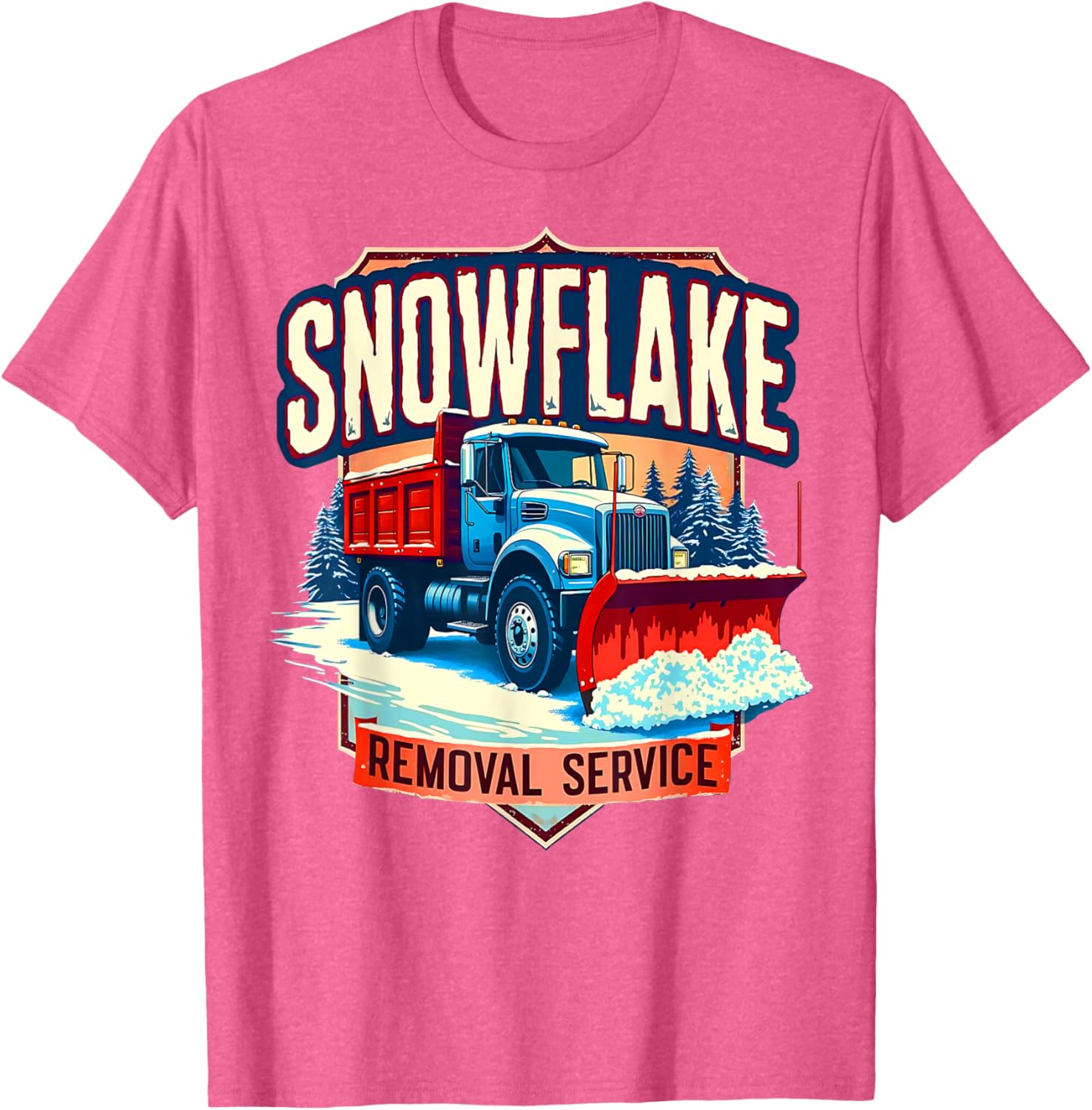 Snowflake Removal Service Truck Winter Supporter T-Shirt for Snow Days - 18