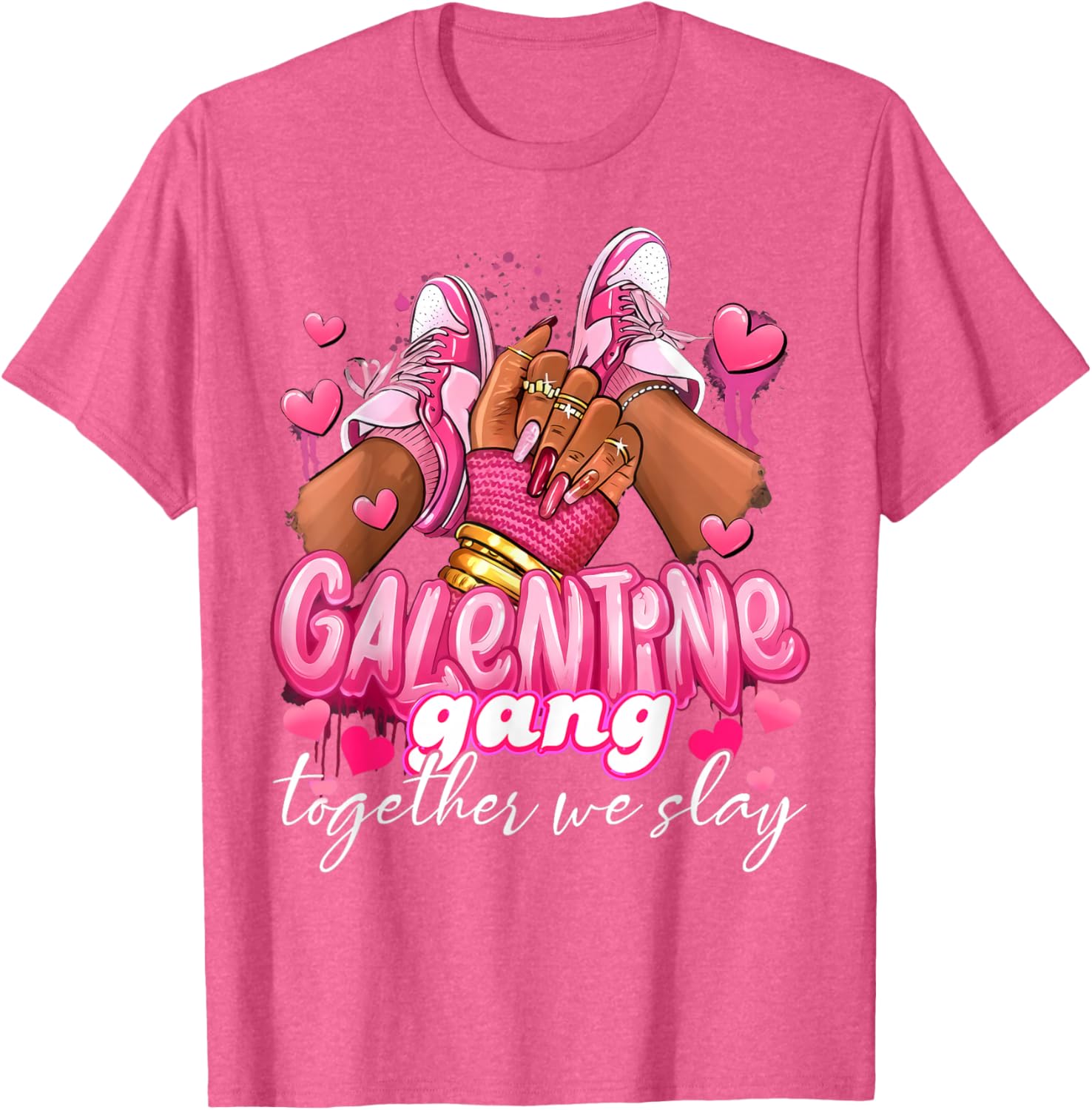 Women Galentine Gang Together We Slay Valentine's Day T-Shirt - 15