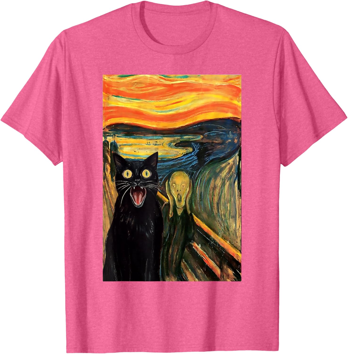 Funny Black Cat Scream Parody T-Shirt for Cat Lovers and Fans - 25