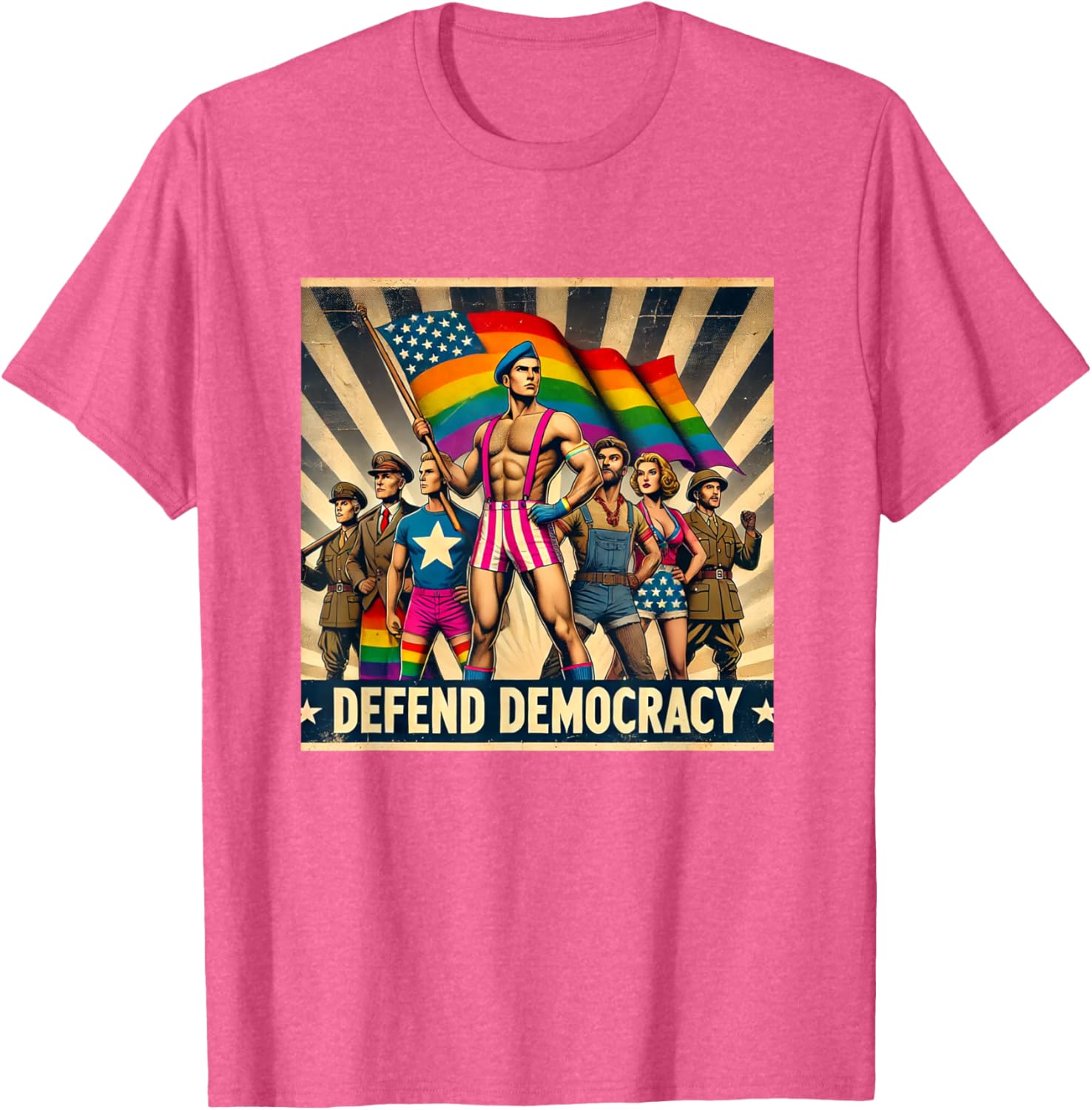 LGBTQ Defend Democracy T-Shirt - Bold Statement Tee for Allies and Activists - 9