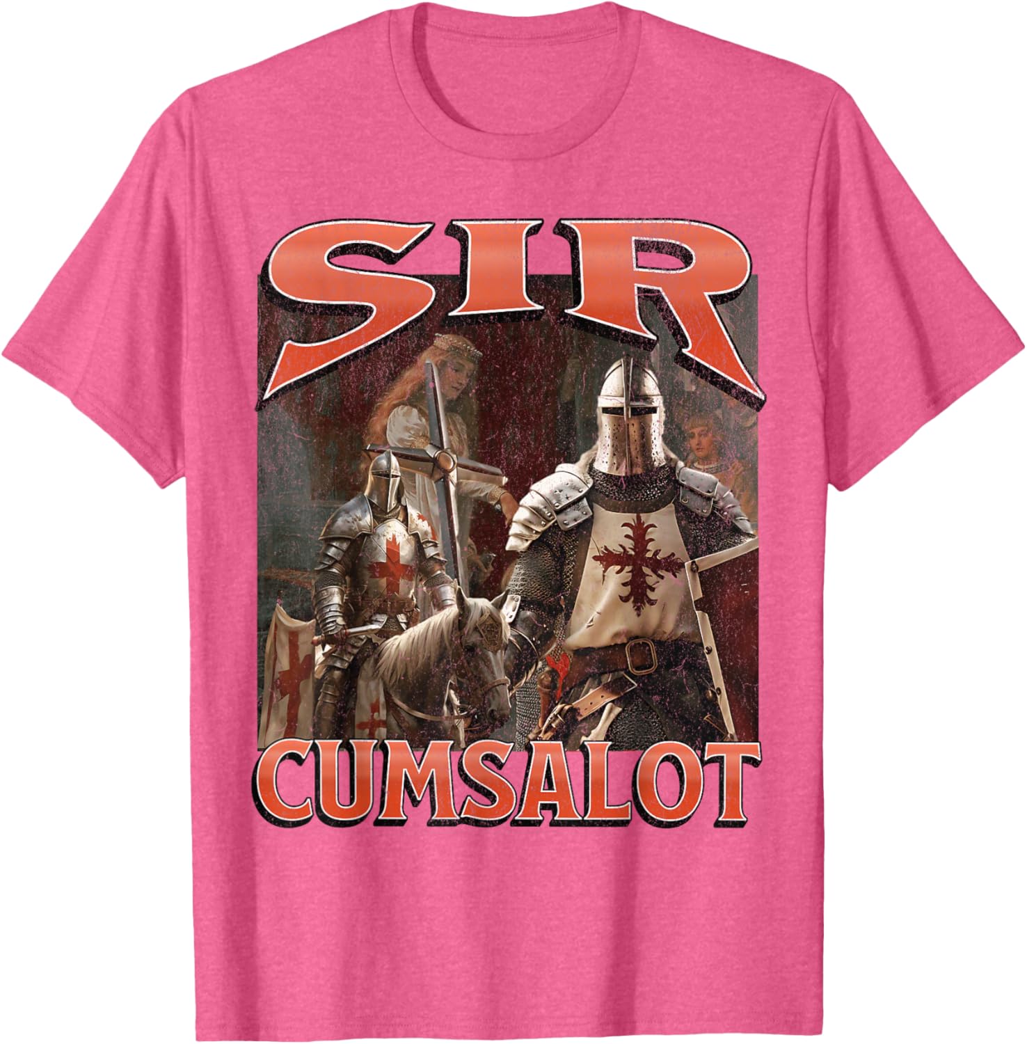 Humorous Sir Cumsalot Knight Meme Bootleg Graphic T-Shirt for Fun Fashion - 9
