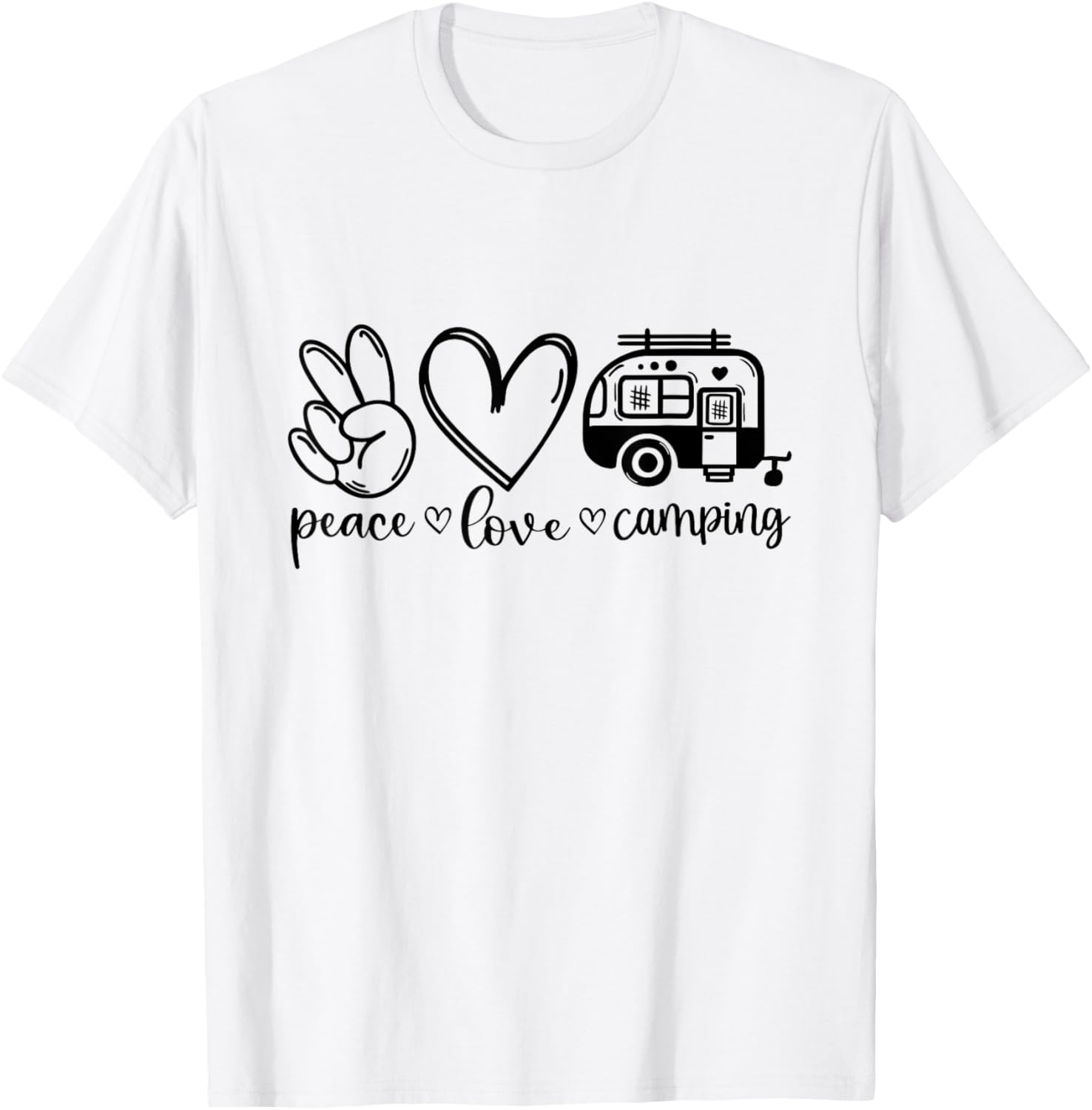 Peace Love Camping Outdoors T-Shirt for Nature Lovers and Adventurers - 4