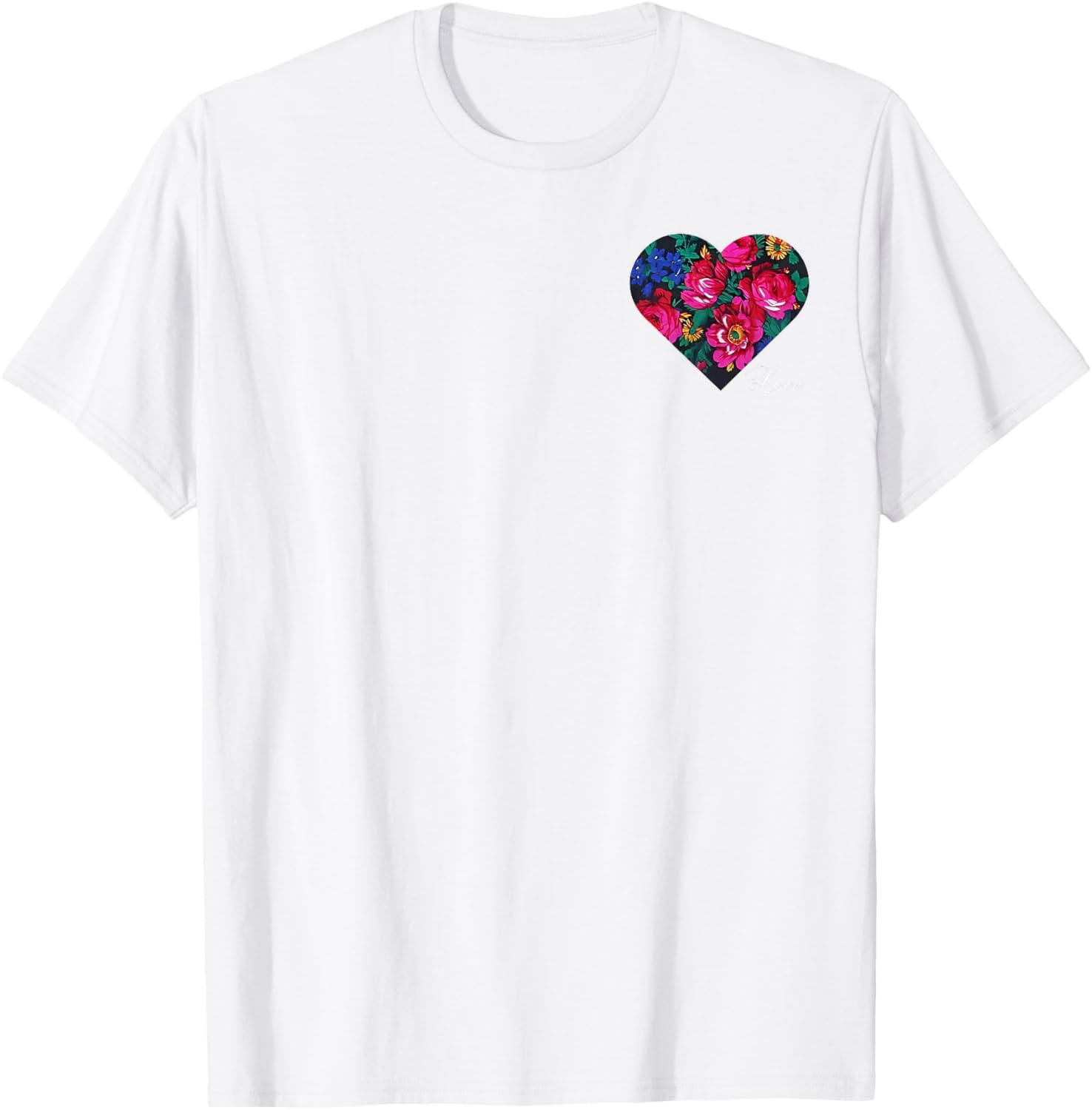 Floral Heart Love T-Shirt for Native American Women - Masani Scarf Design - 25