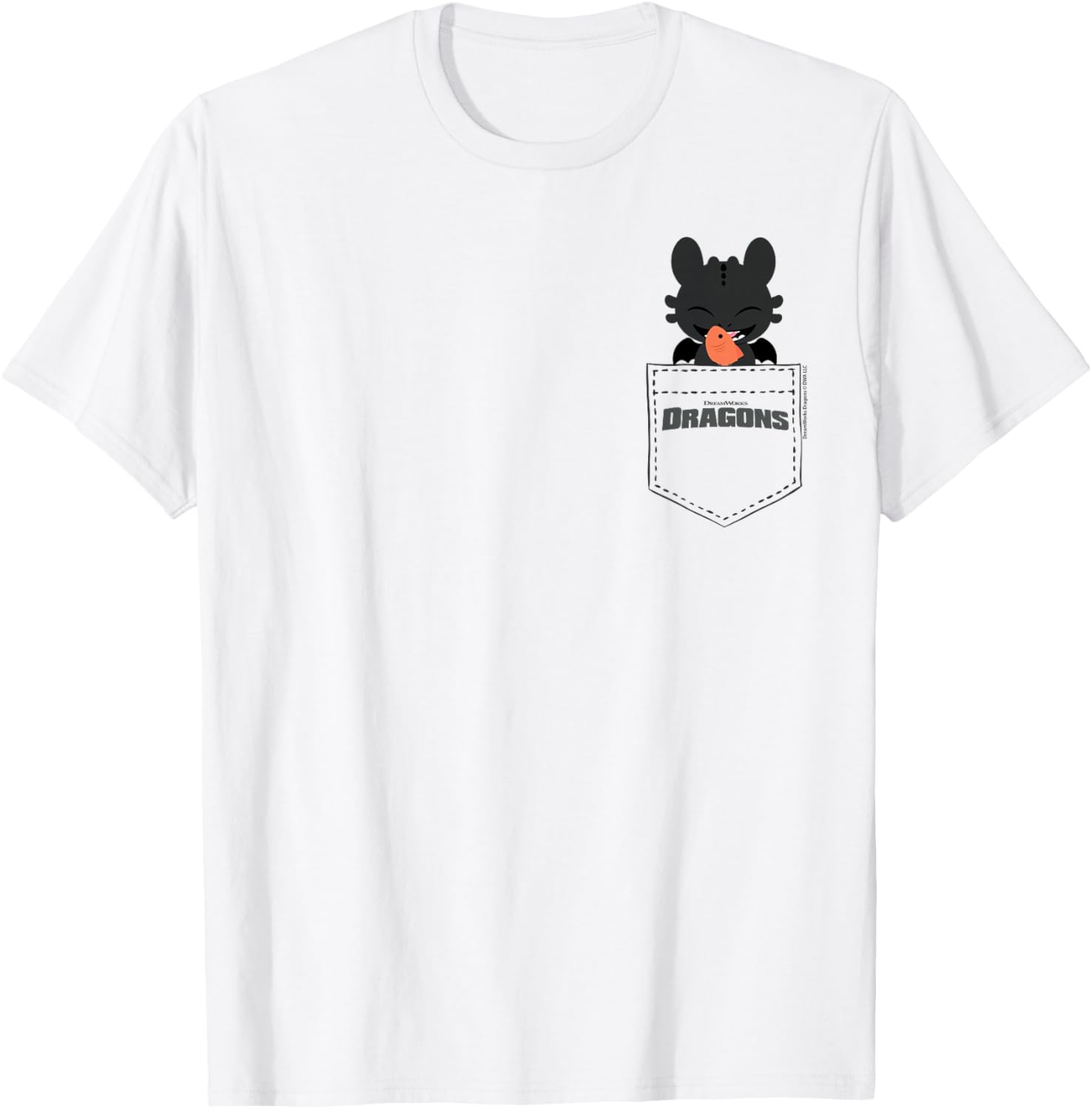 DreamWorks Dragons Toothless Faux Pocket T-Shirt for Fans and Adventures - 18