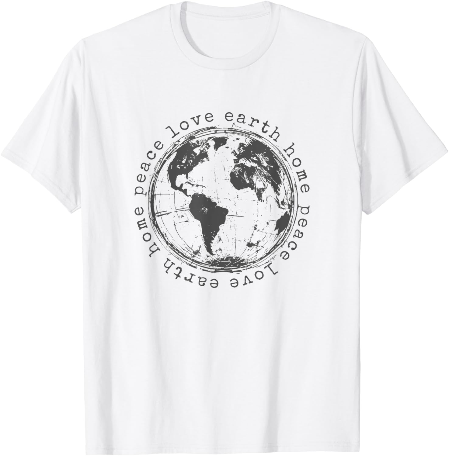 Minimalist Earth Day T-Shirt with Peace Love Earth Design - 1