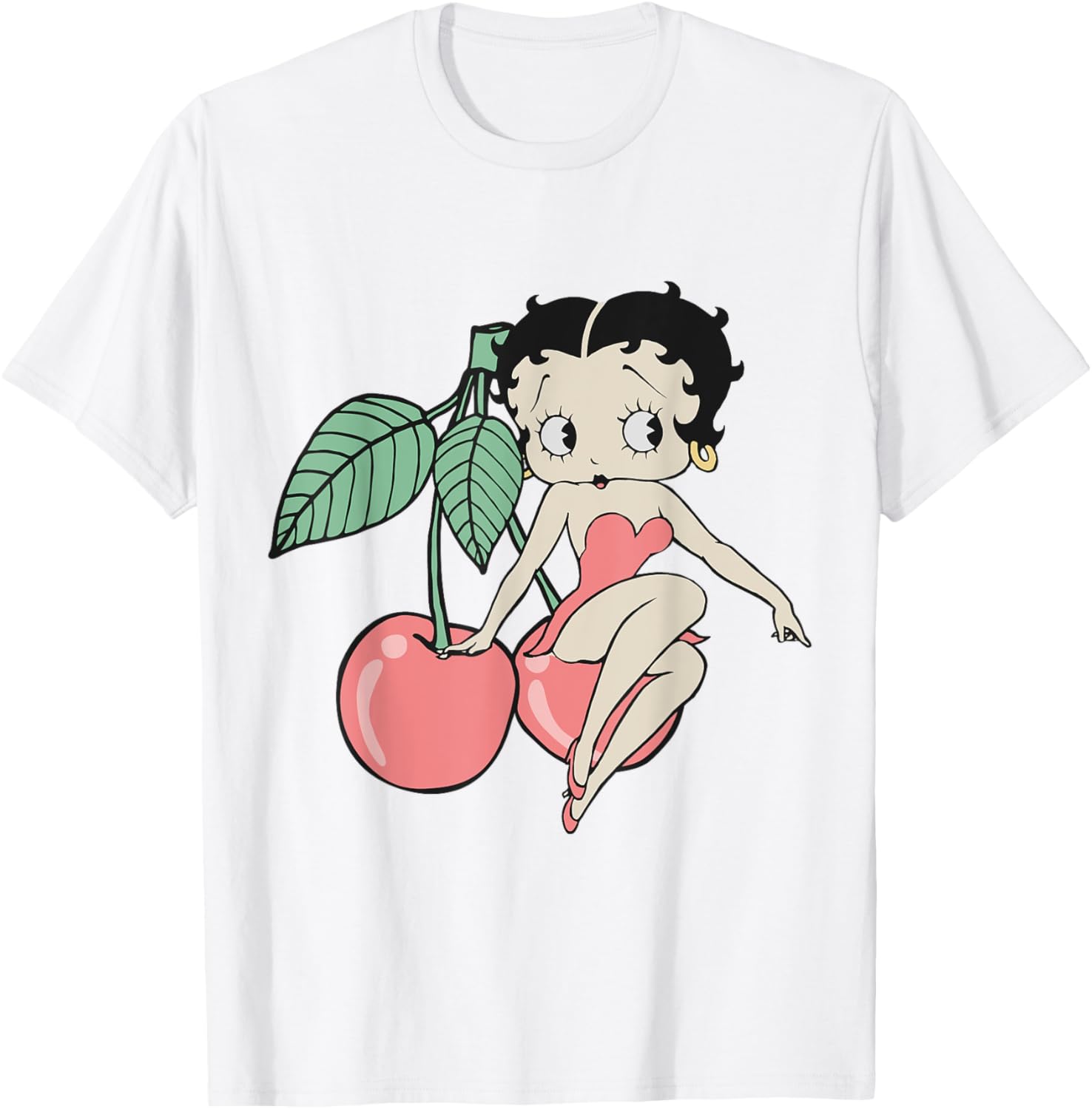 Vintage Betty Boop Red Cherry T-Shirt for Retro Fashion Lovers - 8