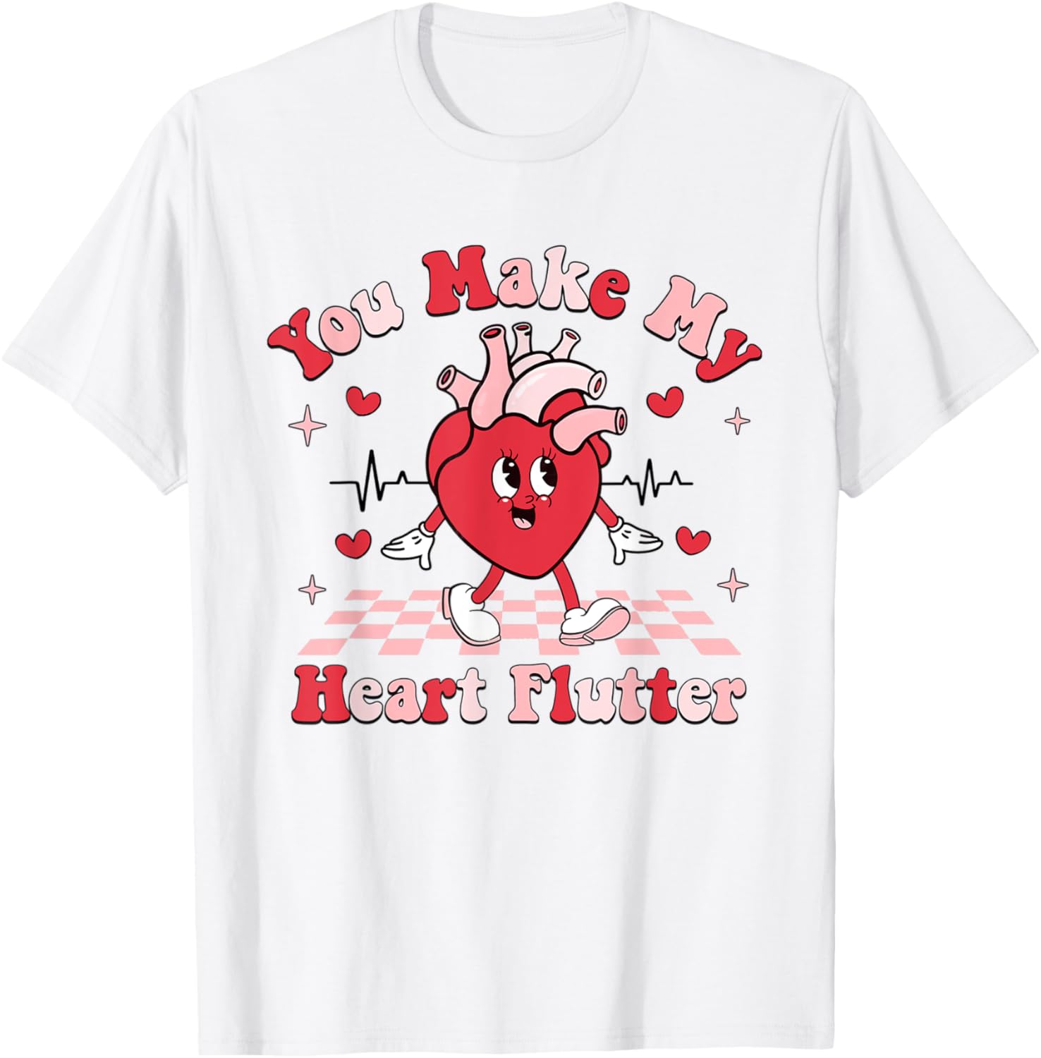 Cardiac Nurse Valentine T-Shirt You Make My Heart Flutter Gift - 10