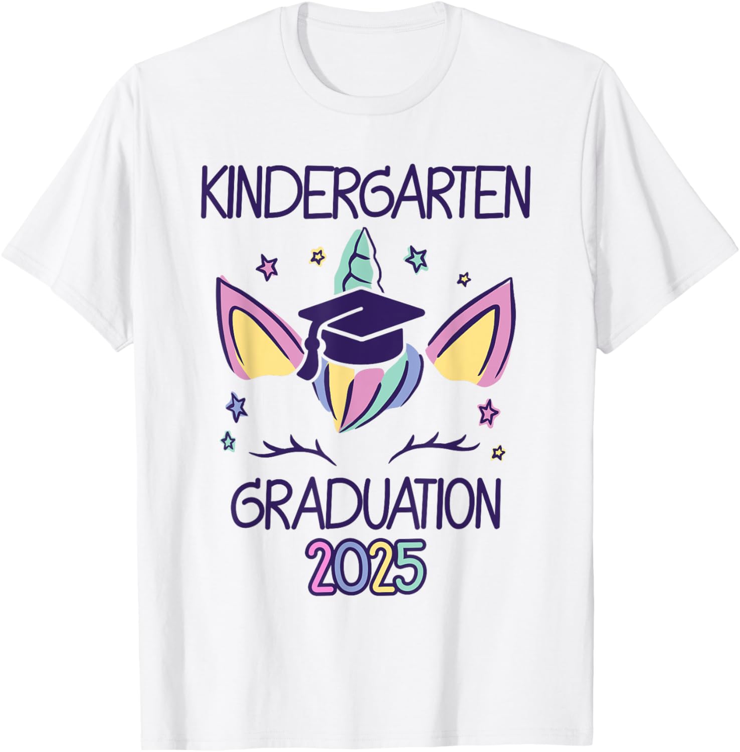 Adorable Unicorn Kindergarten Graduation 2025 T-Shirt for Kids - 12