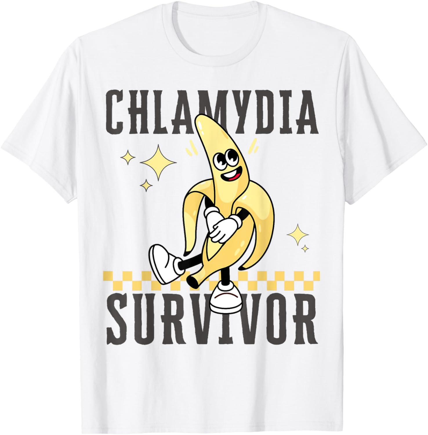 Funny Banana Chlamydia Survivor T-Shirt for Humorous Casual Wear - 1