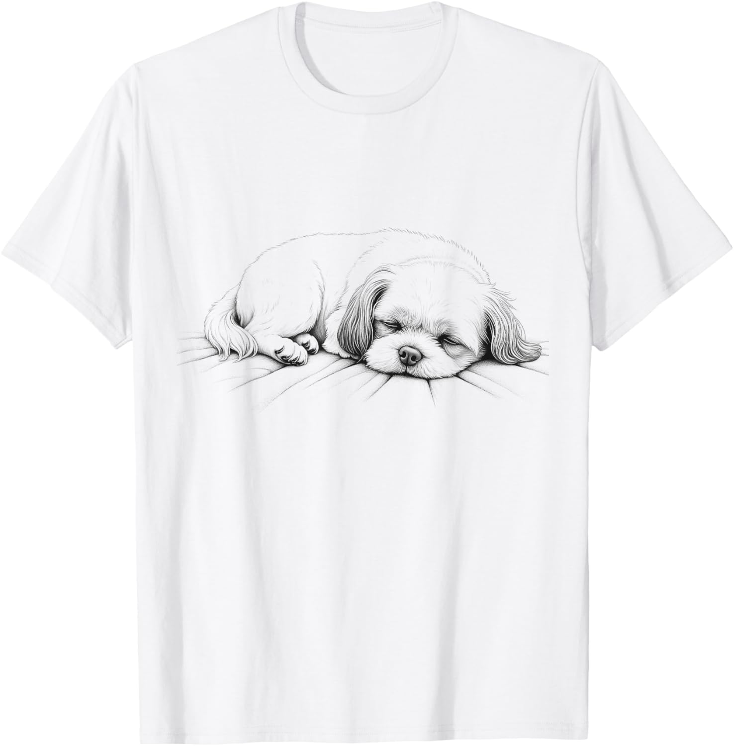 Adorable Shih Tzu Sleeping Design T-Shirt for Dog Lovers Men and Women - 9