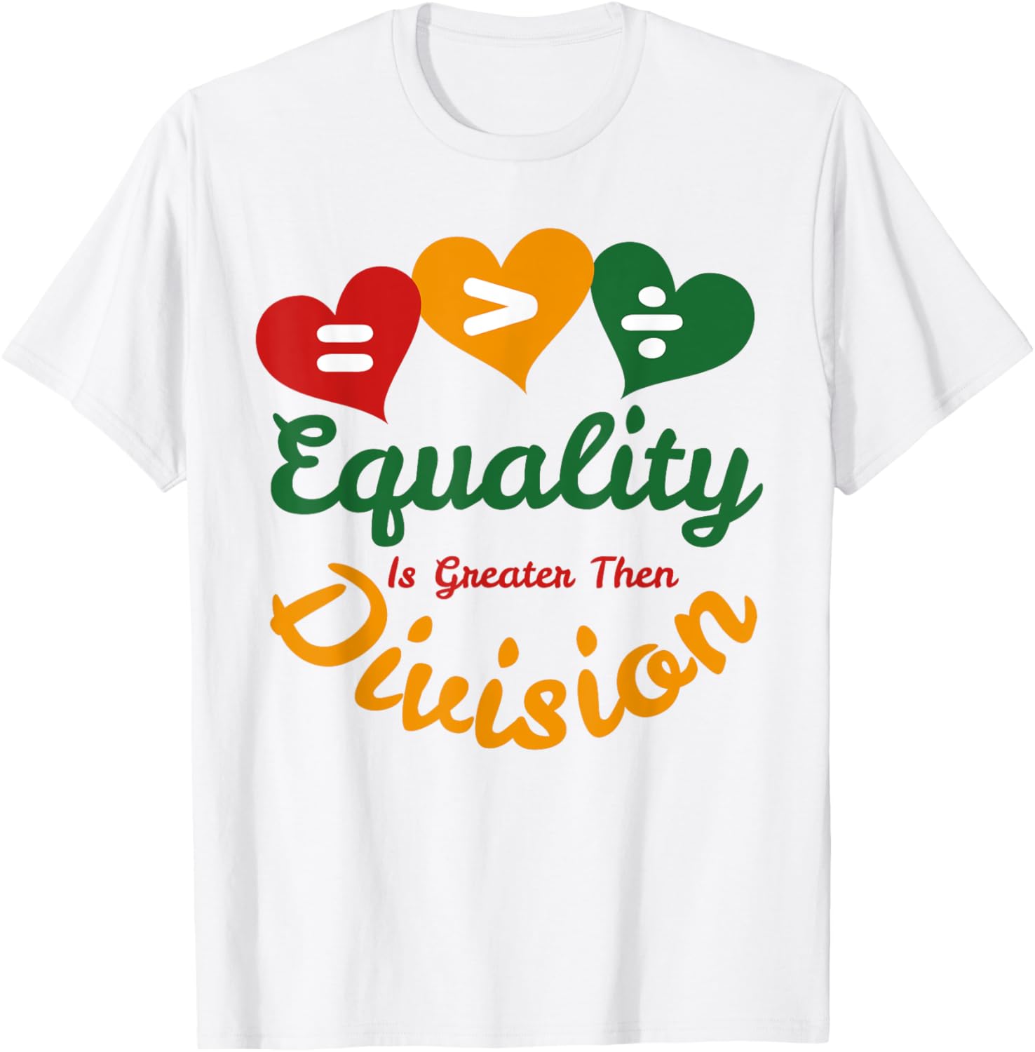 Heart of Equality Black History Month Math T-Shirt for Proud Supporters - 1