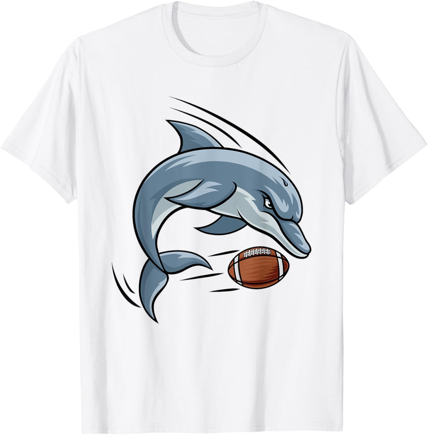 Dolphin Cartoon Character Football T-Shirt for Fun and Sporty Style - 14
