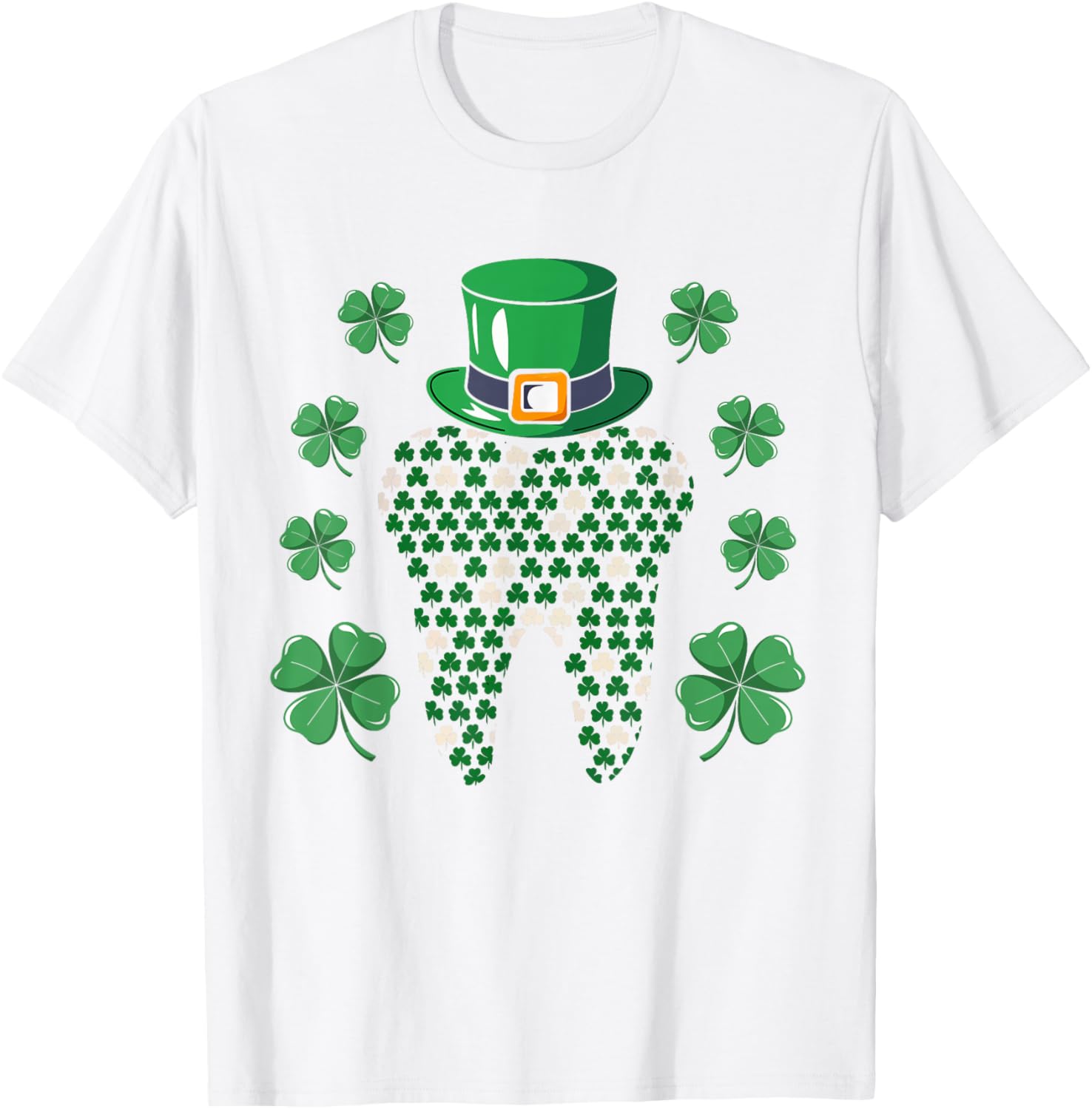 Tooth Leprechaun Hat St Patrick's Day Dentist T-Shirt for Men - 21