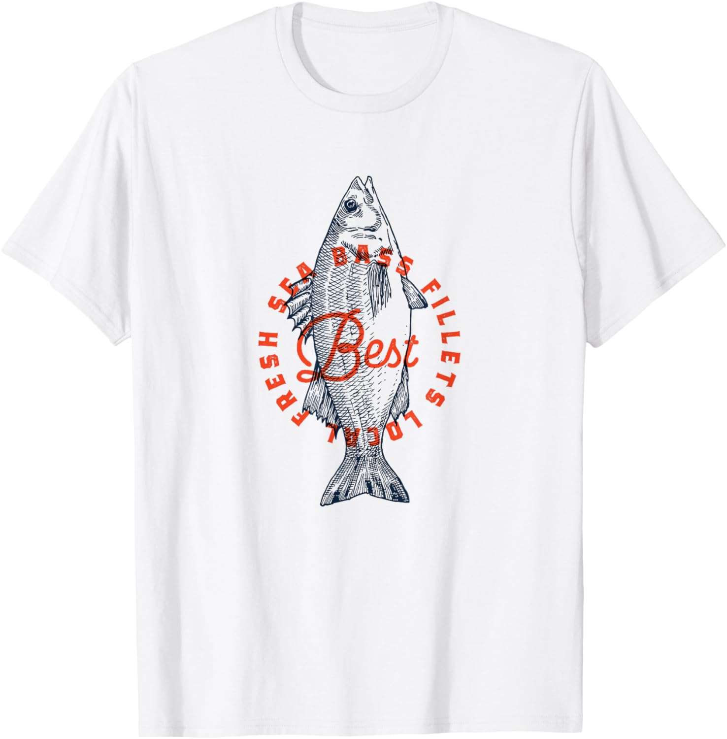 Sea Bass Fisherman Aesthetic Ocean Vibe T-Shirt for Ocean Lovers - 1