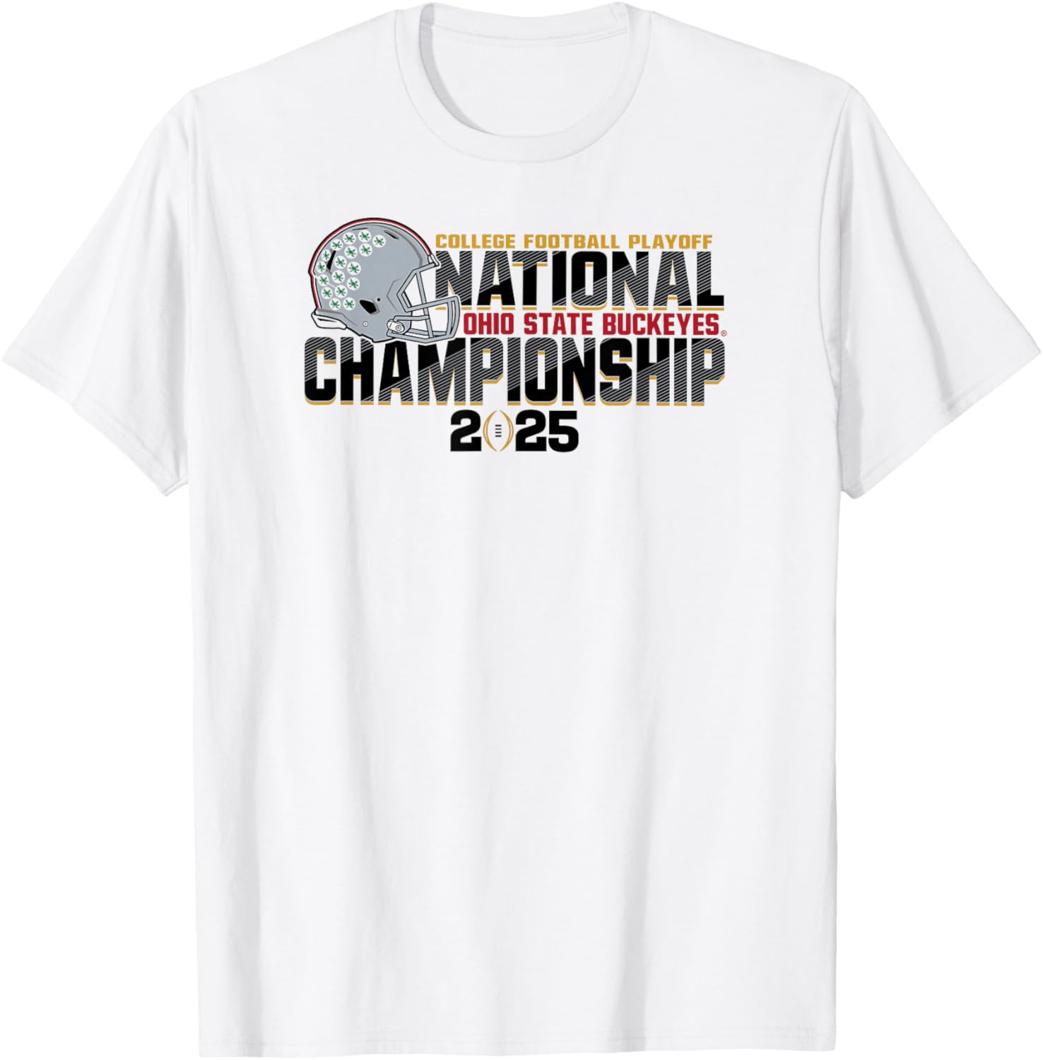Ohio State Buckeyes National Championship 2025 White T-Shirt for Fans - 1