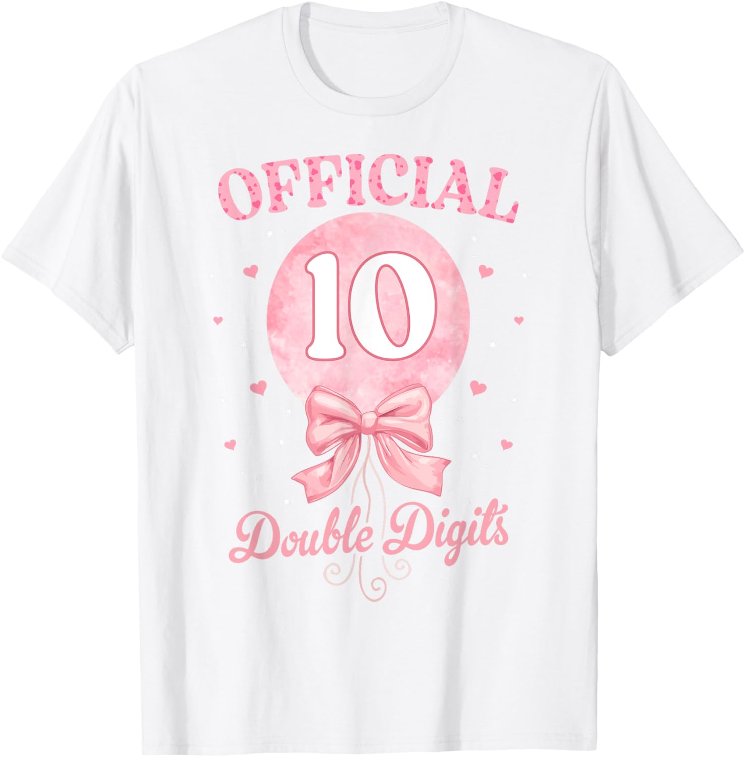Pink Coquette Bow T-Shirt for 10 Year Old Birthday Girl Celebration - 4