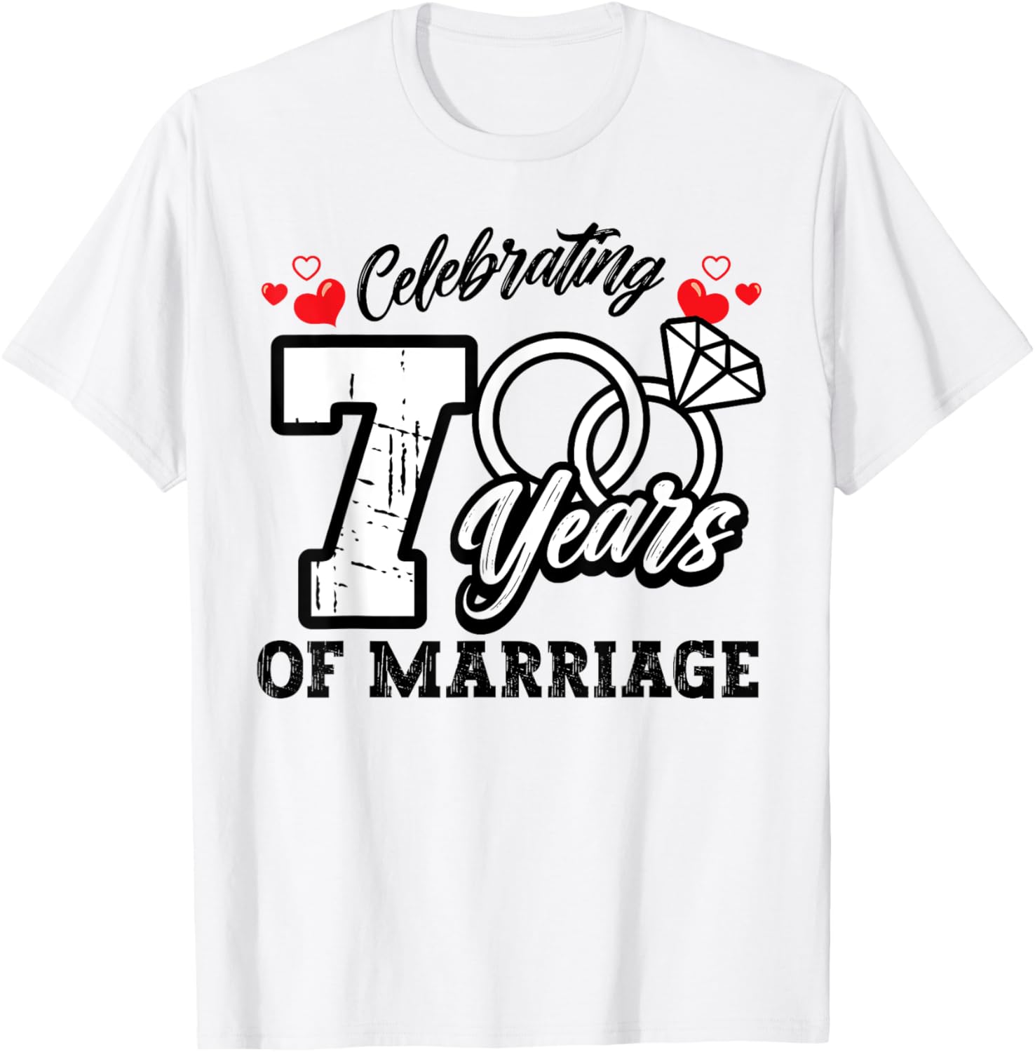 7th Wedding Anniversary Matching T-Shirt for Couples Celebrating Love - 6