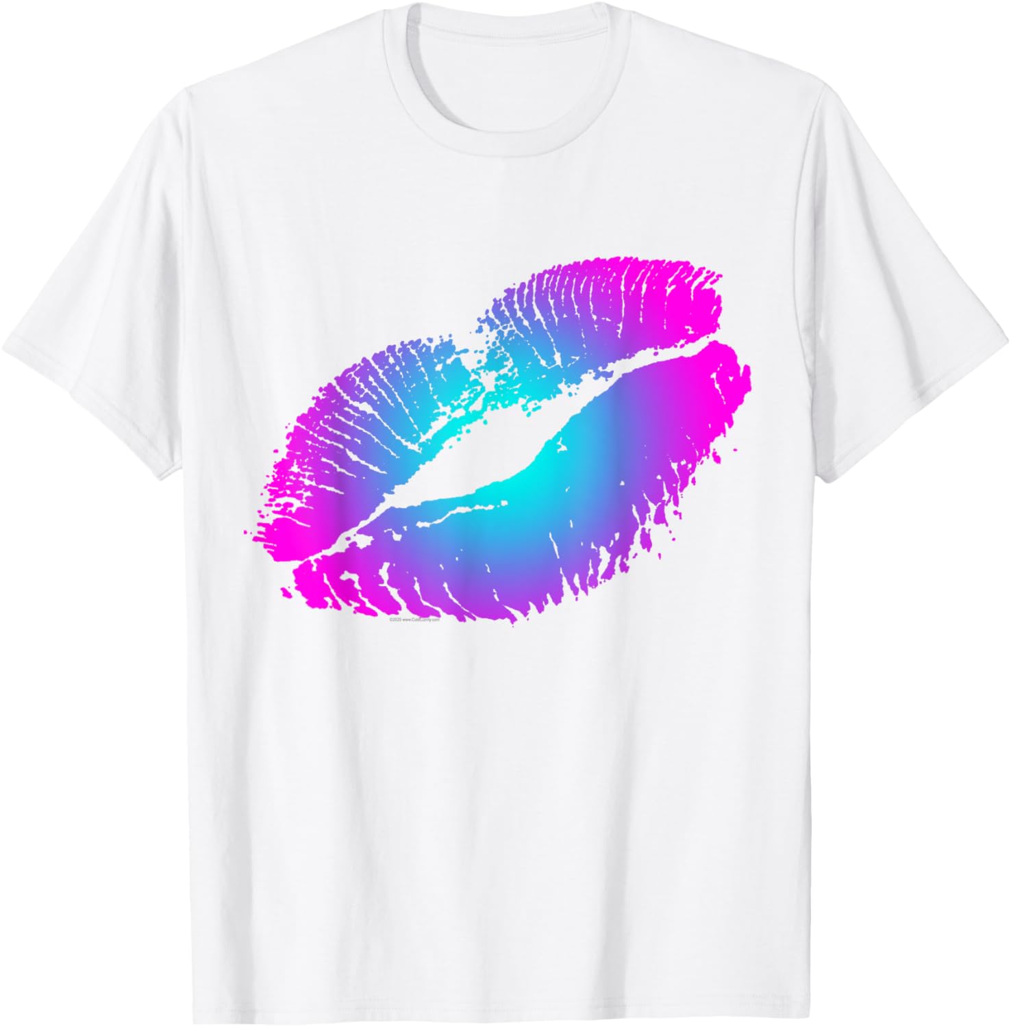 Ombre Lips 80's Costume T-Shirt for Retro Gen X Band Lovers - 2