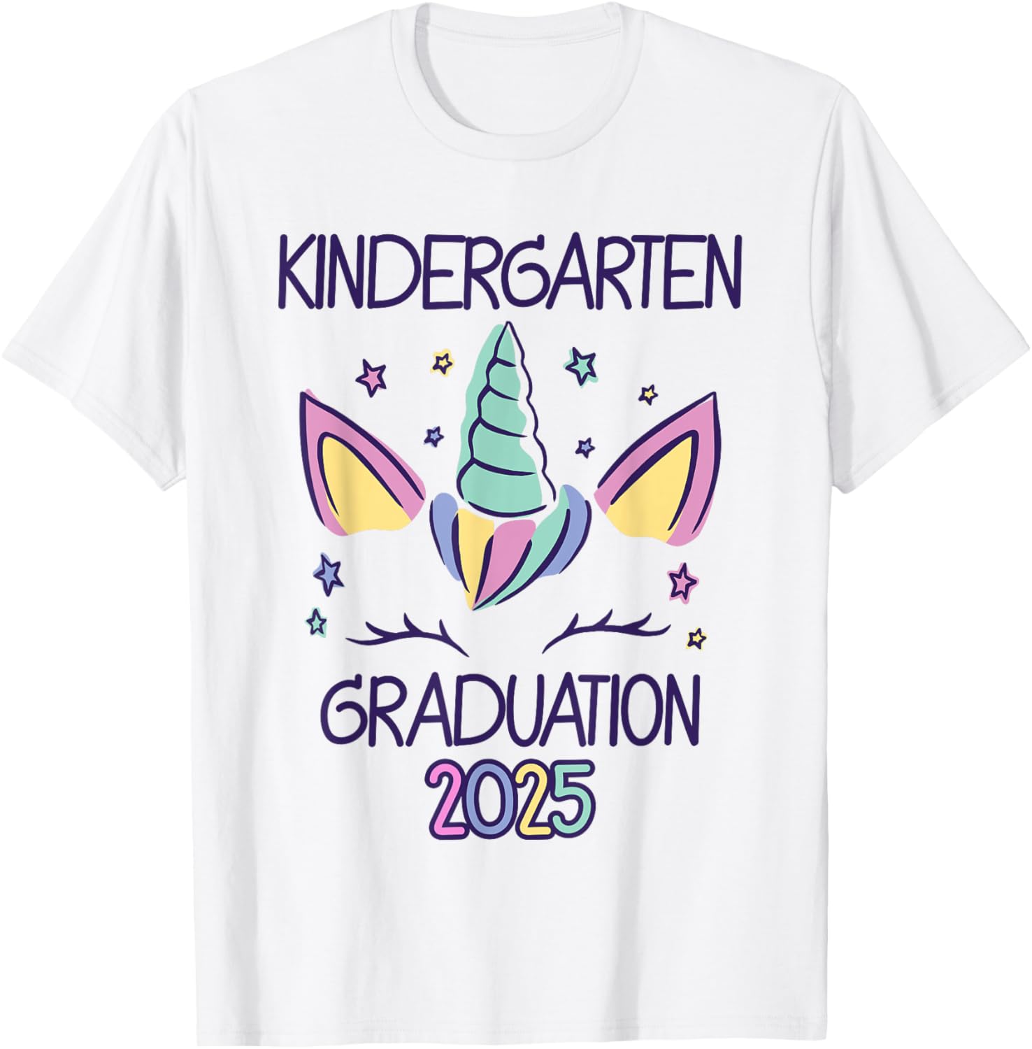 Cute Unicorn Kindergarten Graduation 2025 T-Shirt for Kids - 3