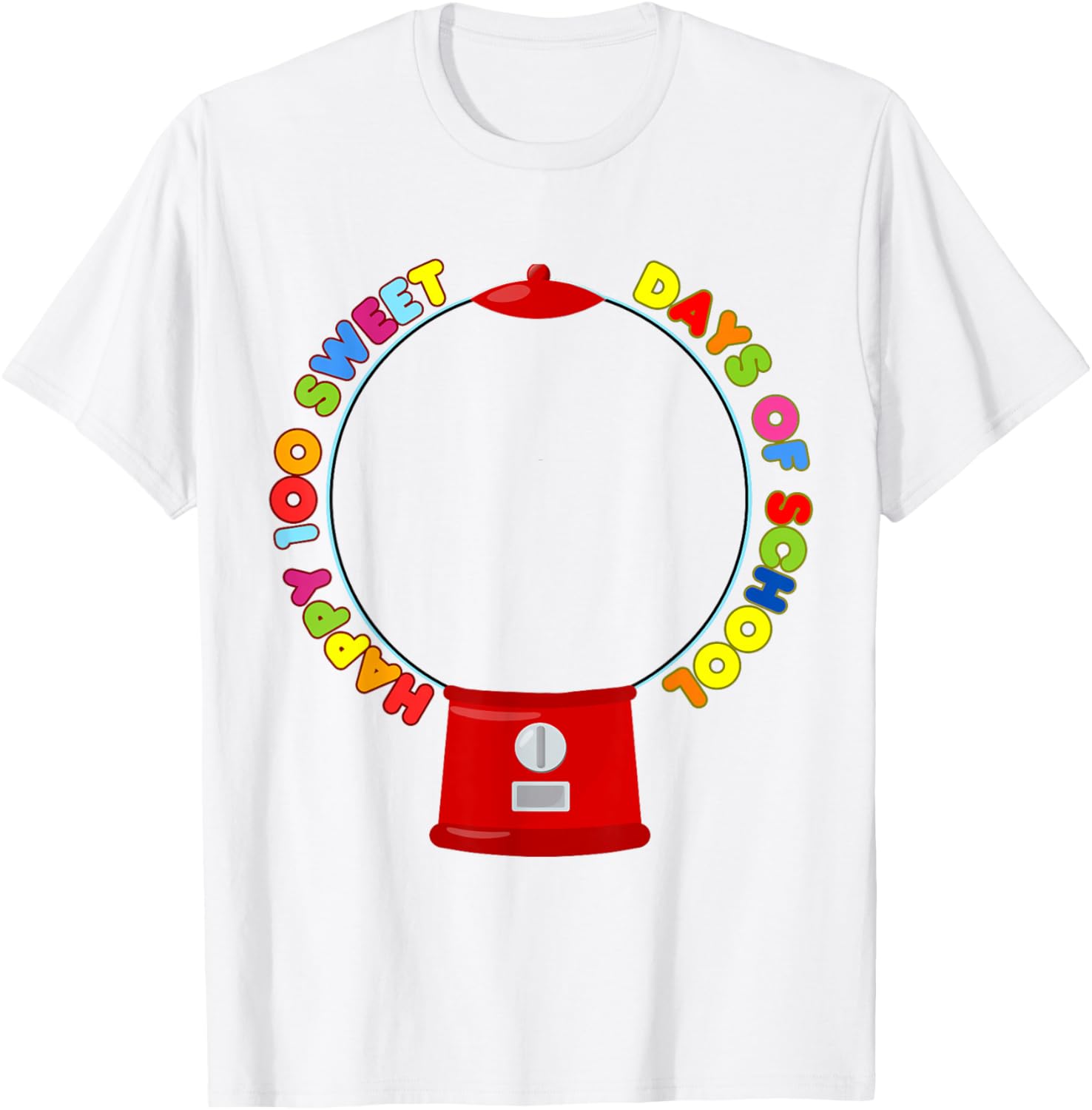 100 Days of School Gumball Machine DIY Blank T-Shirt for Kids - 8