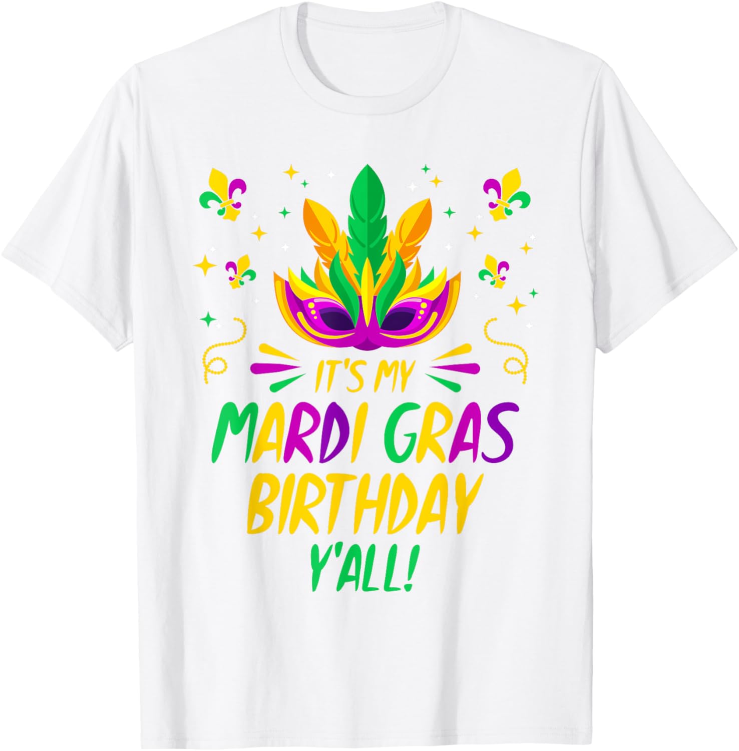 Mardi Gras Birthday T-Shirt Fun Celebration Outfit for Birthday Party - 5