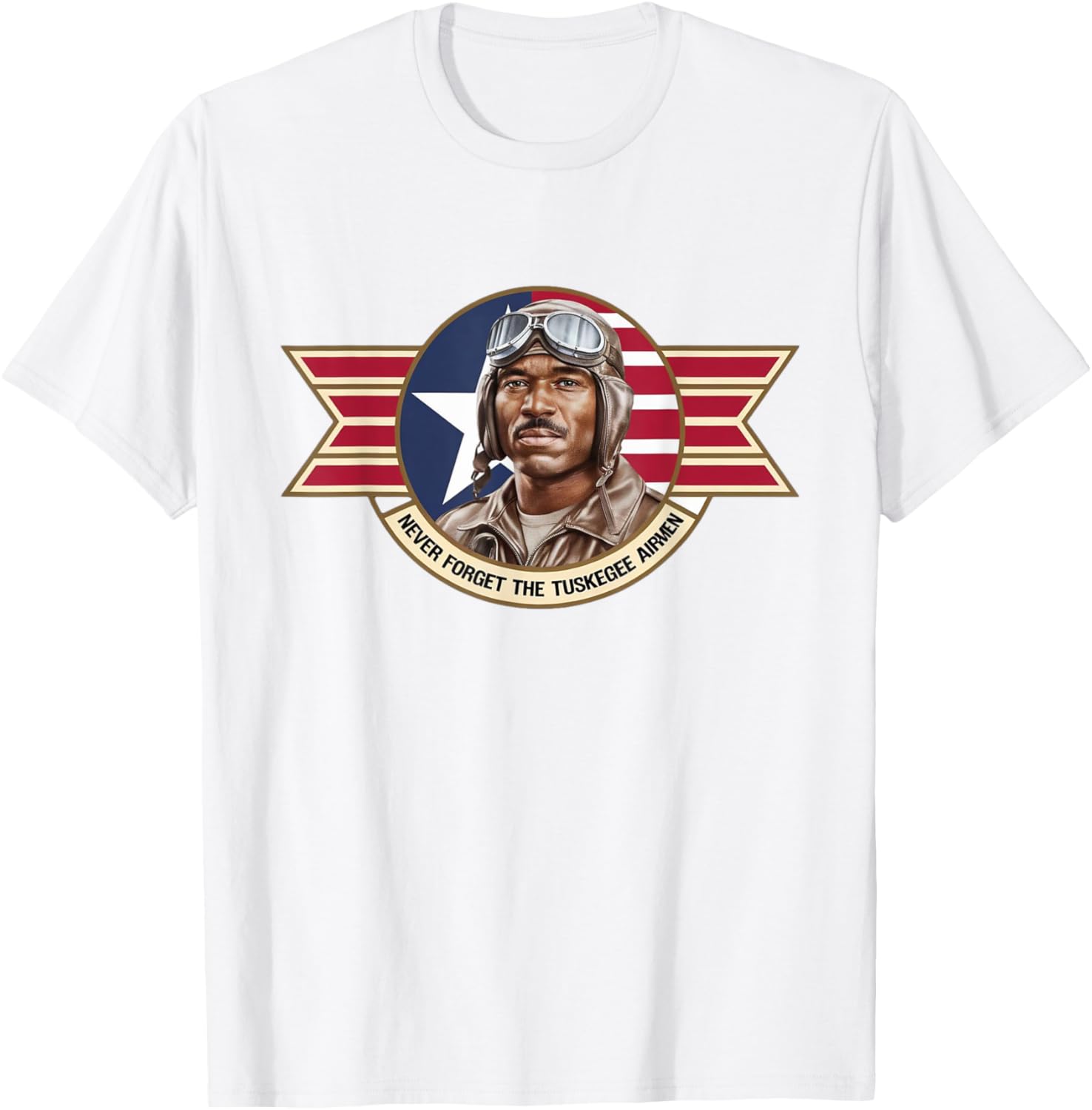 Retro Black Airmen T-Shirt Honoring WWII Tuskegee Pilots History - 4