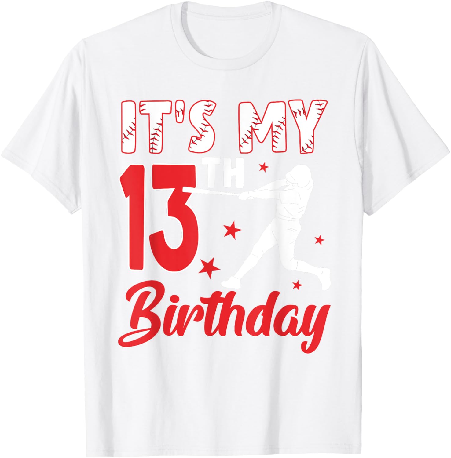 It's My 13th Birthday Boy Baseball Party T-Shirt for 13 Year Olds - 1