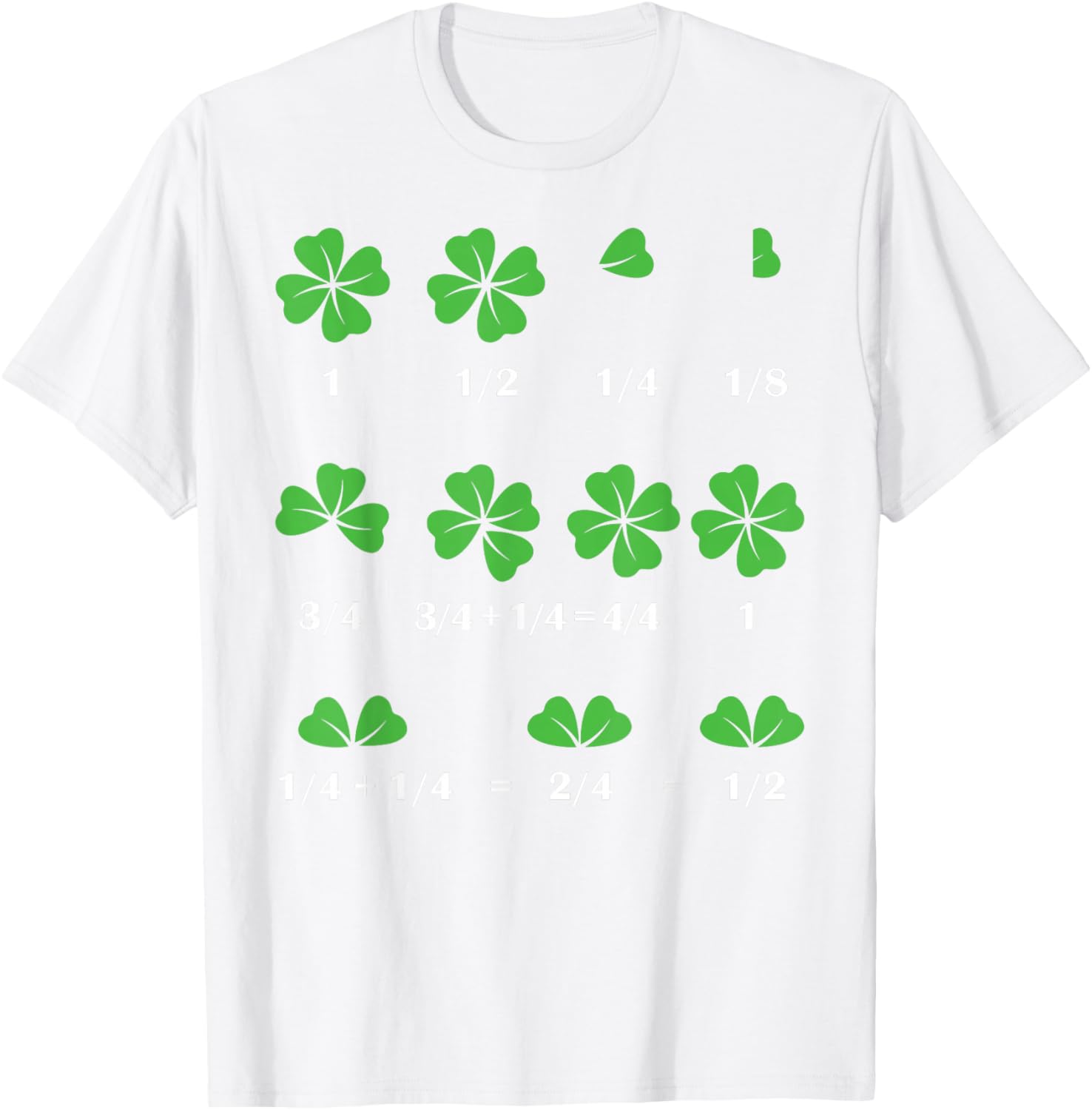 Funny Shamrock Fraction T-Shirt for St Patrick's Day Fun for Kids - 15