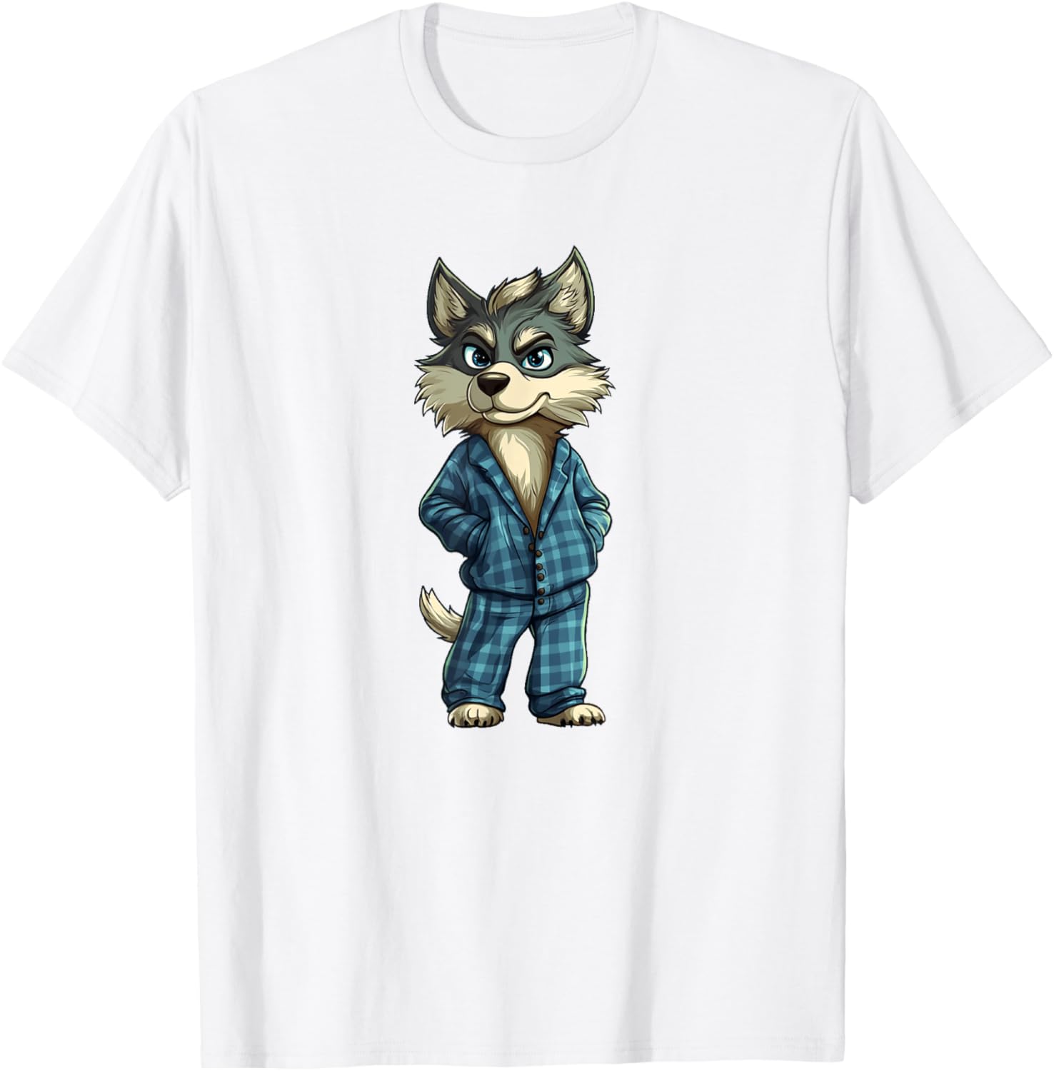 Funny Dreamy Wolf Pajama T-Shirt for Sleepy Boys and Girls - 20