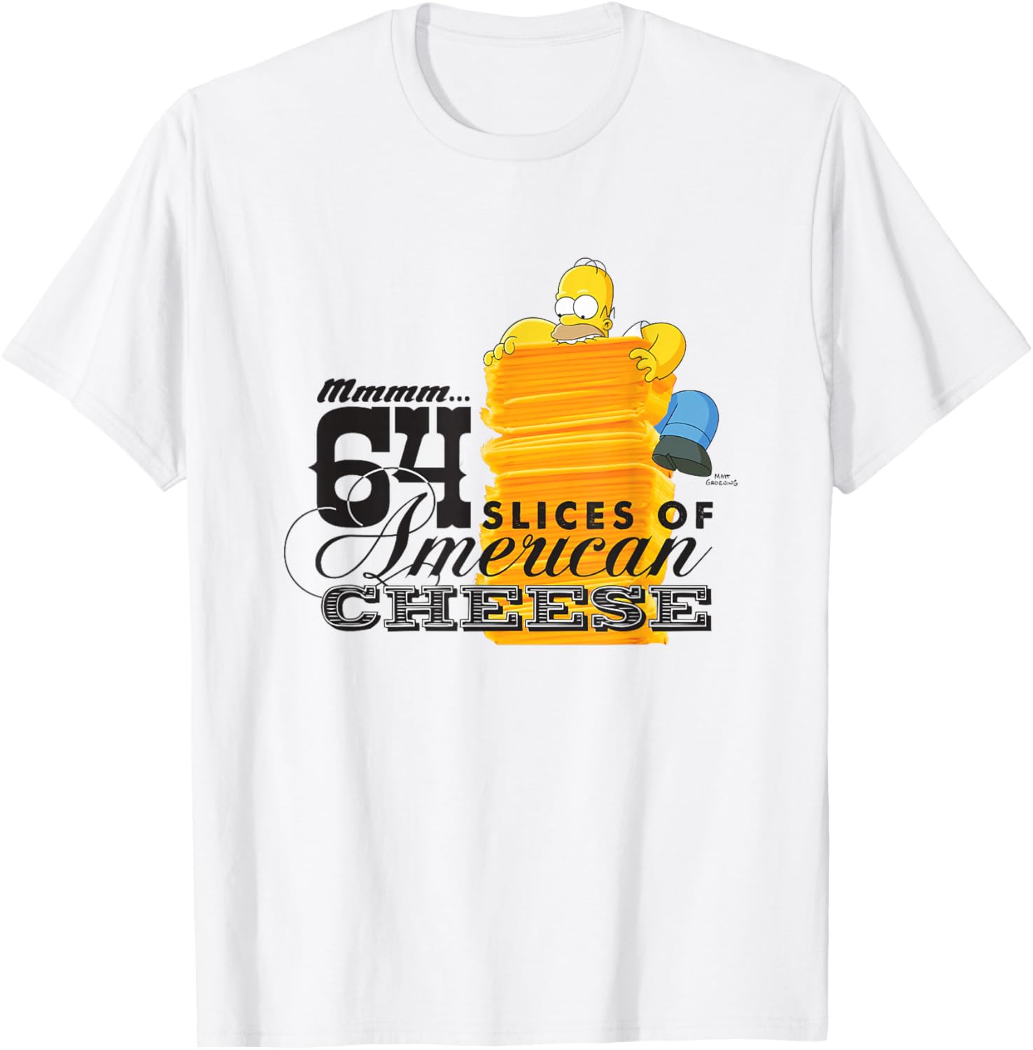 The Simpsons Homer Cheese Lovers T-Shirt 64 Slices of Fun Apparel - 3