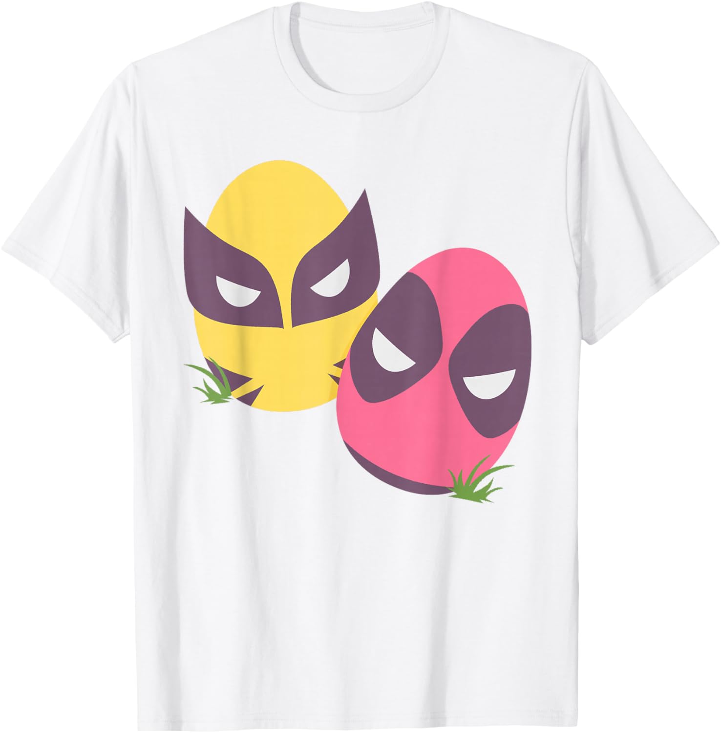 Marvel Deadpool and Wolverine Pastel Easter Eggs T-Shirt for Spring Fun - 8