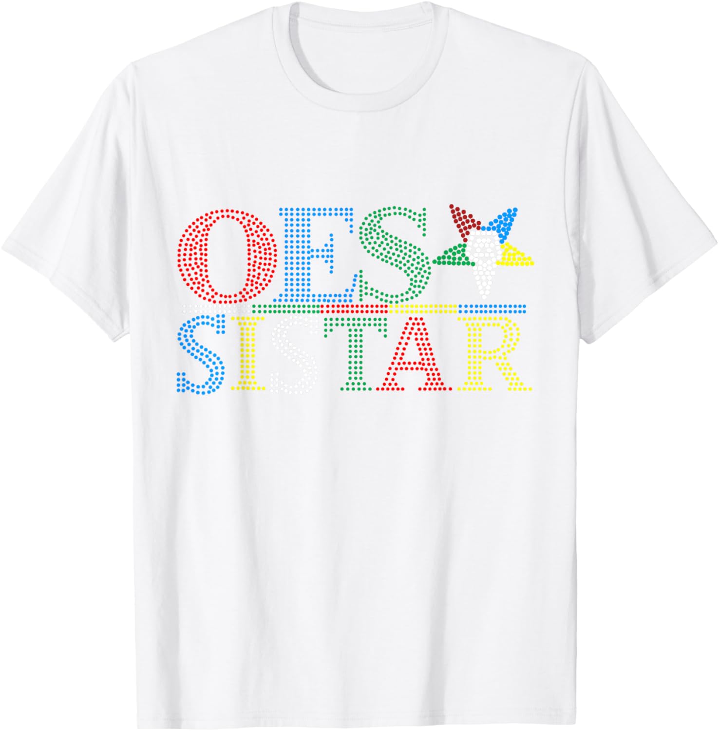 OES Sistar Dot Print Design Order of the Eastern Star Sisters T-Shirt - 21