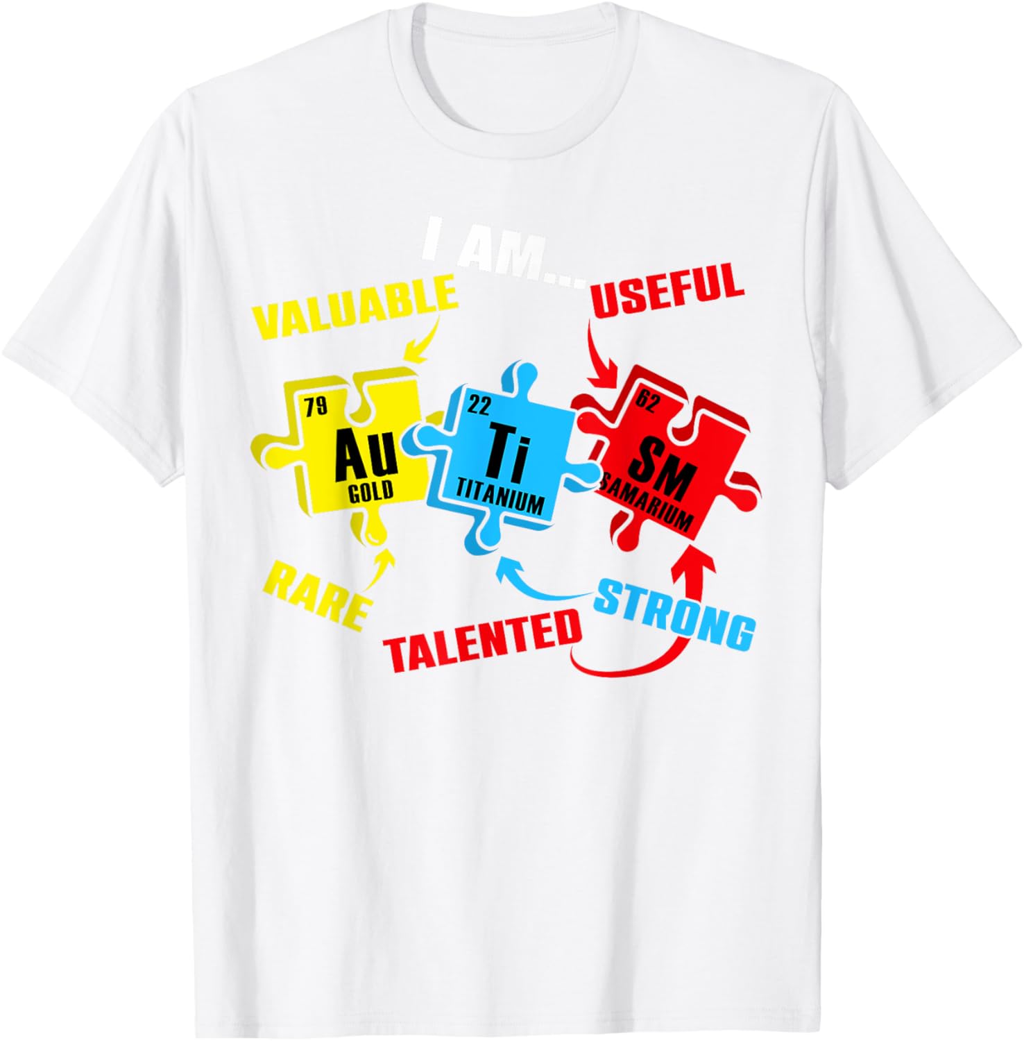 Chemistry Elements Periodic Table Puzzle T-Shirt for Autism Awareness - 29