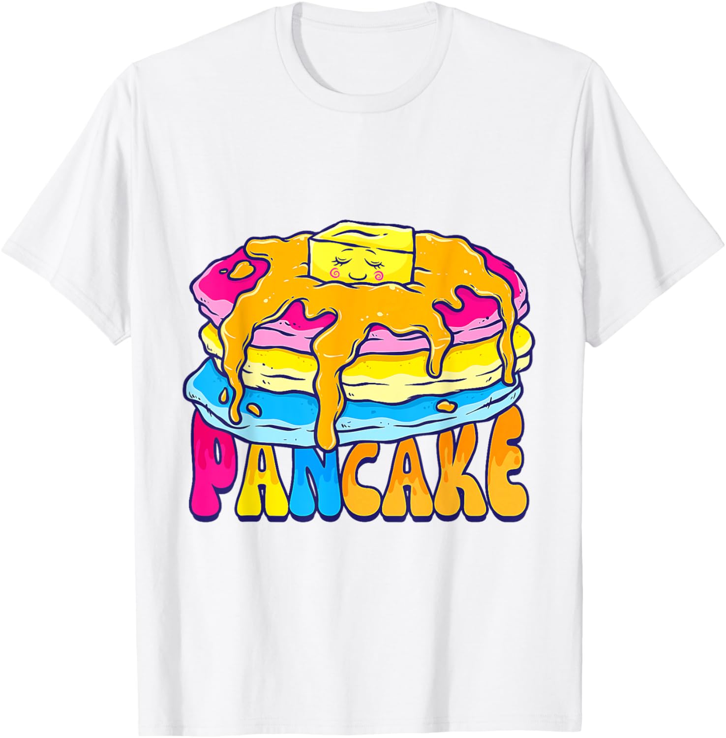 Pancakes Pansexual Pride T-Shirt for LGBTQ+ Omnisexual Love and Fun - 5