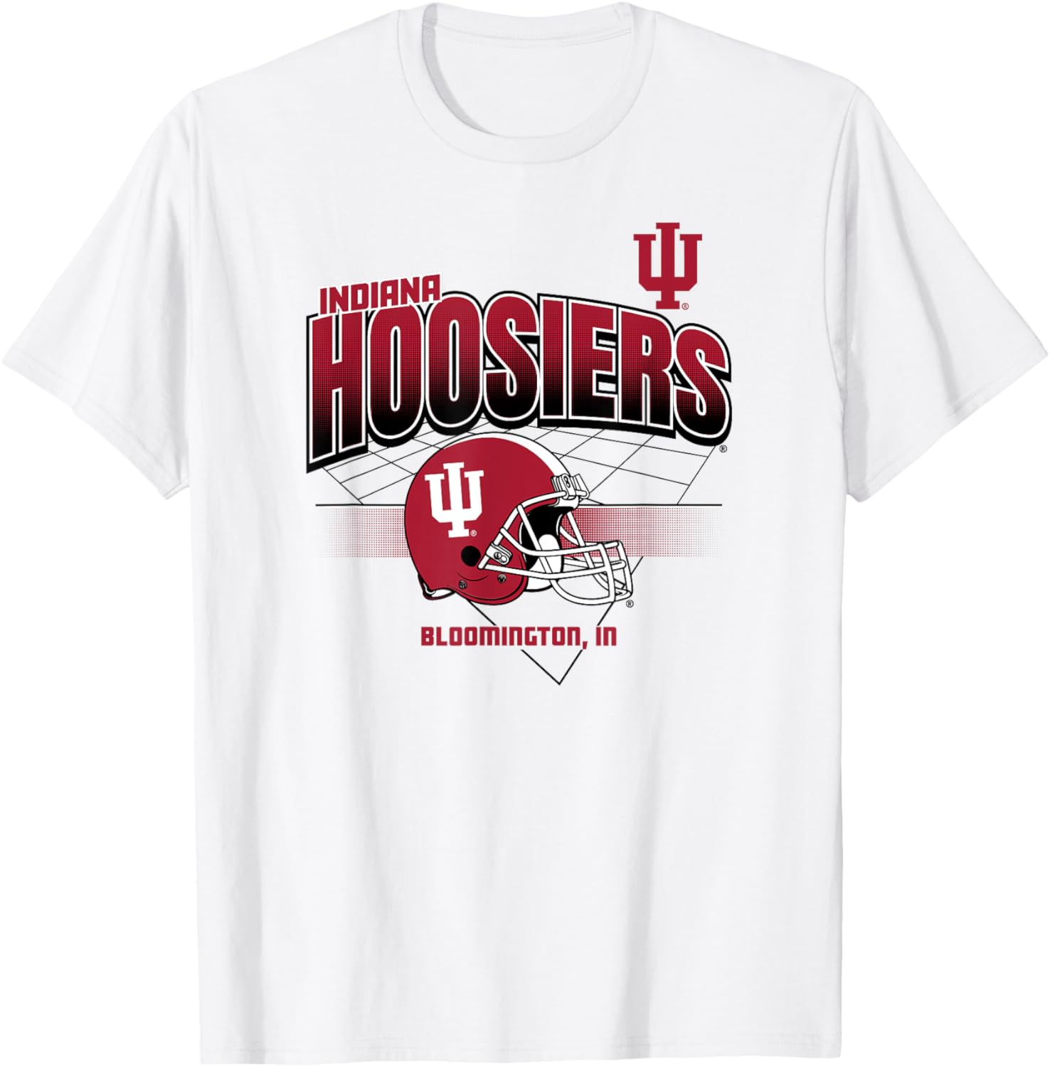 Indiana Hoosiers Football Helmet Grid T-Shirt for Ultimate Fans - 2