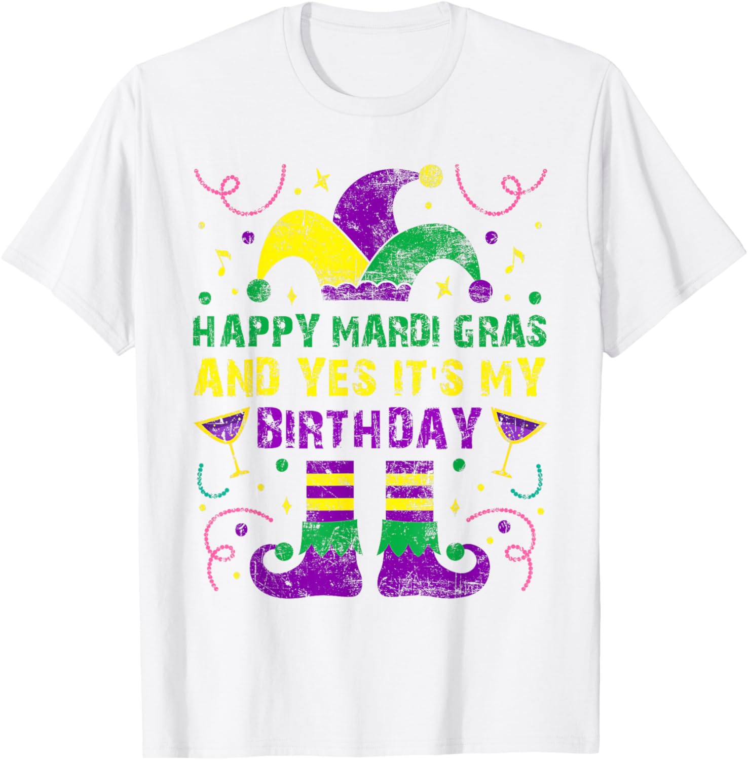 Happy Mardi Gras Birthday T-Shirt for Men Women Kids Party Fun - 3