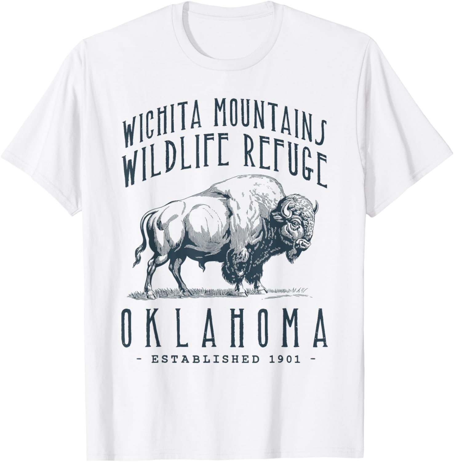 Wichita Mountains Bison Design T-Shirt for Nature Lovers and Adventurers - 1