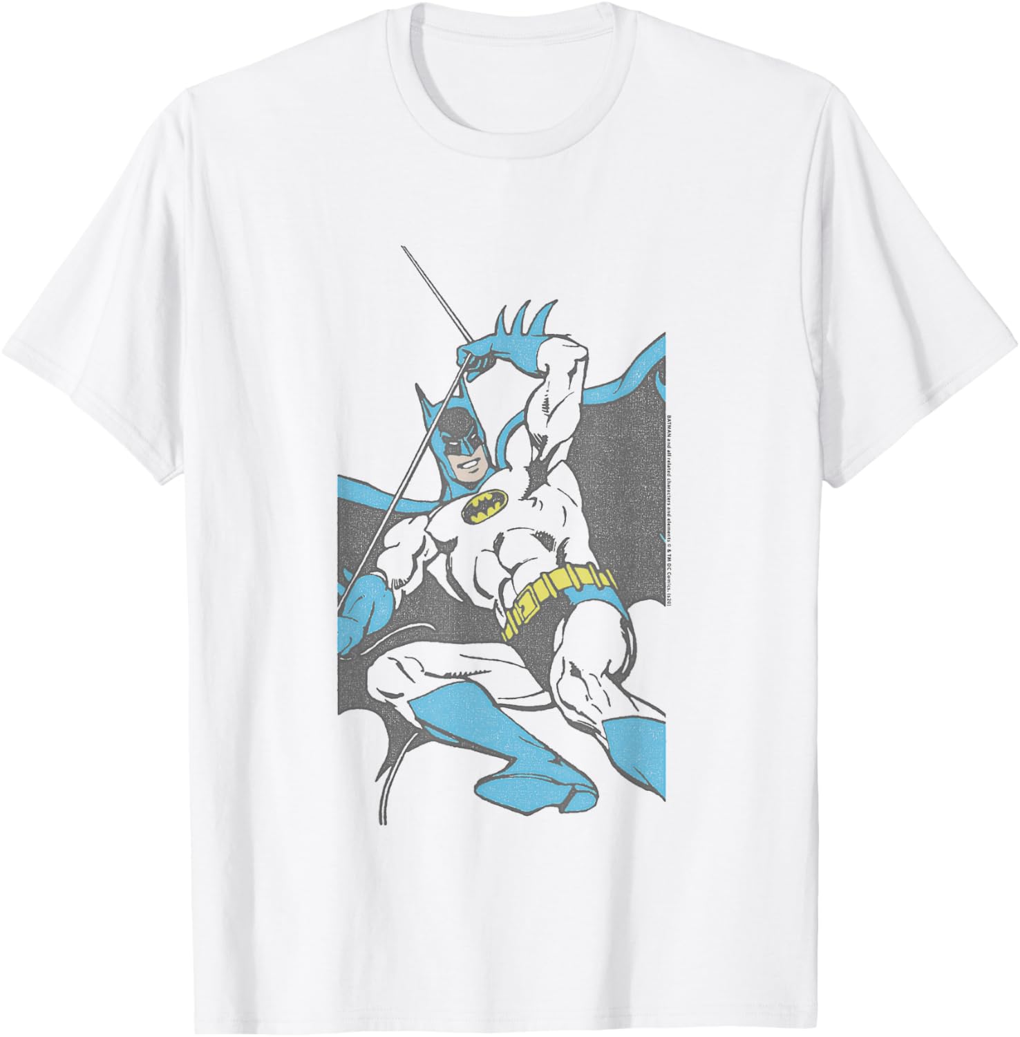 Batman Swinging Down Vintage T-Shirt for Fans of DC Comics Style - 2