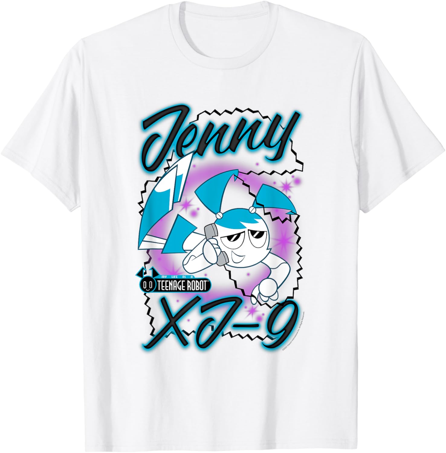 My Life as a Teenage Robot Jenny Airbrush Cartoon T-Shirt for Fans - 1