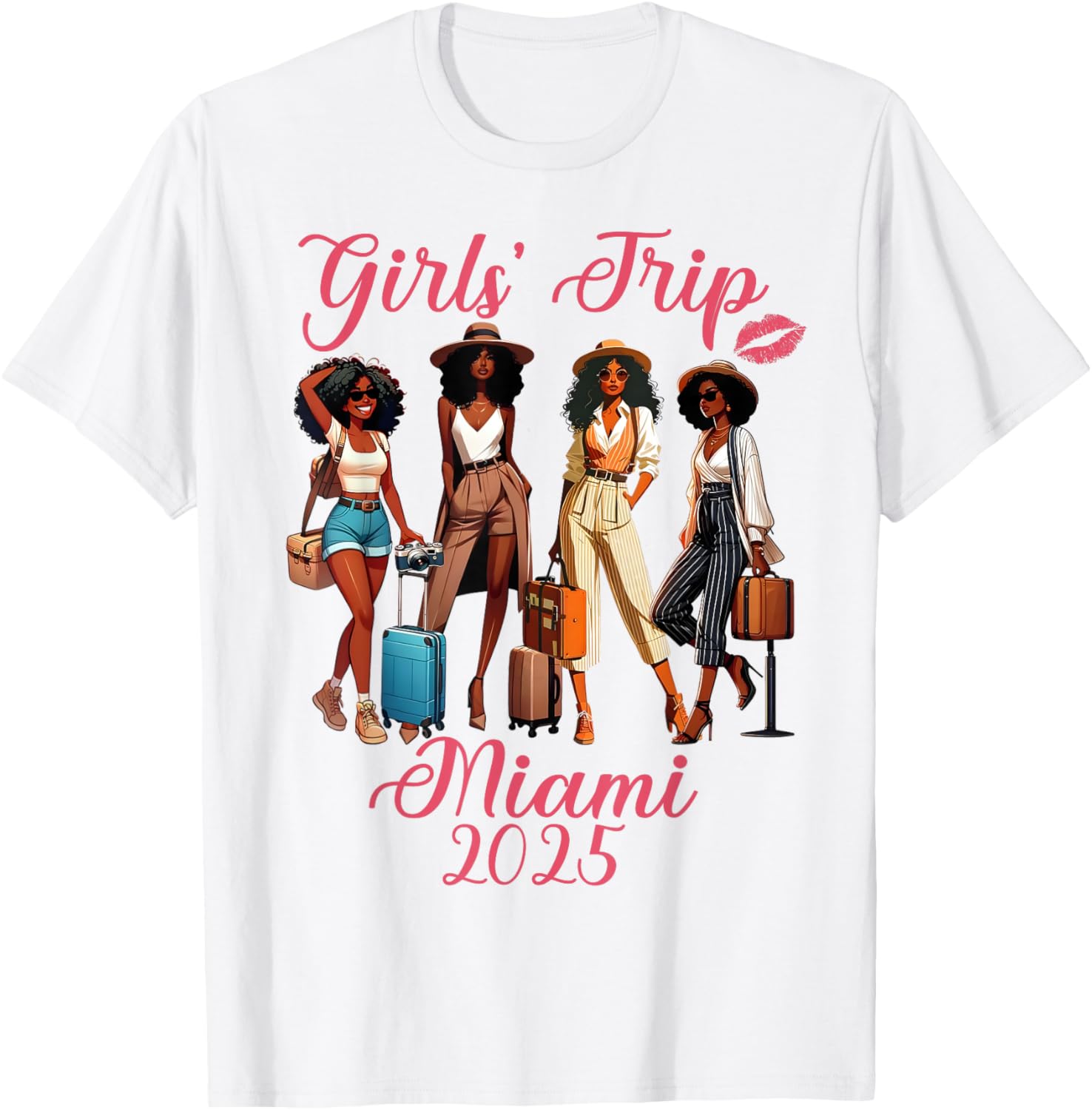 Miami Girls Trip 2025 Birthday Squad T-Shirt for Black Girls Fun Vacation - 16